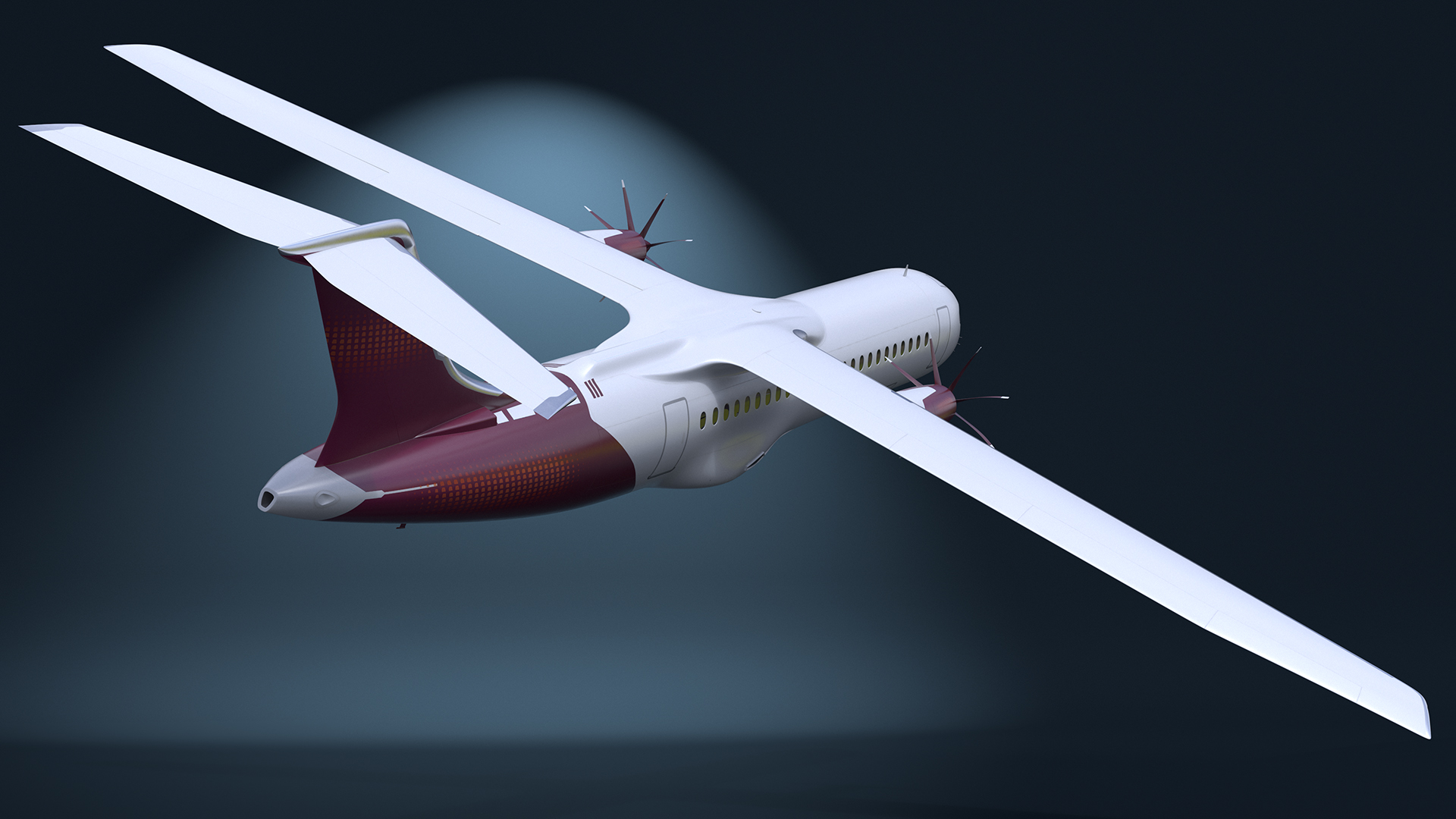 3D model Concept Modern Aircraft Turboprop Rigged