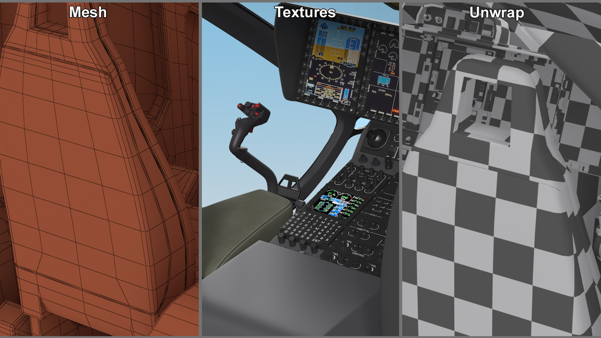 Medium Utility Helicopter Interior 3D model