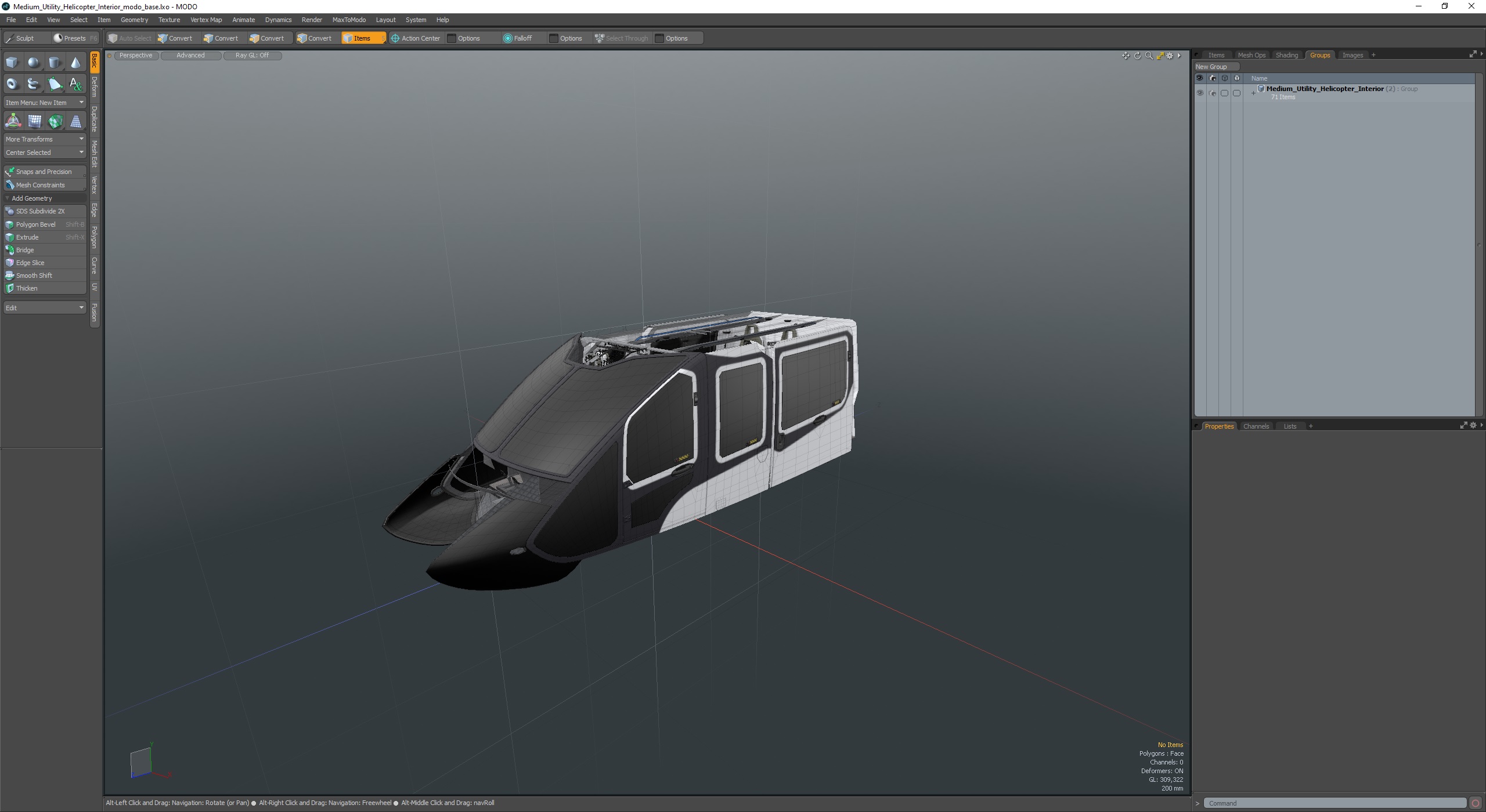 Medium Utility Helicopter Interior 3D model