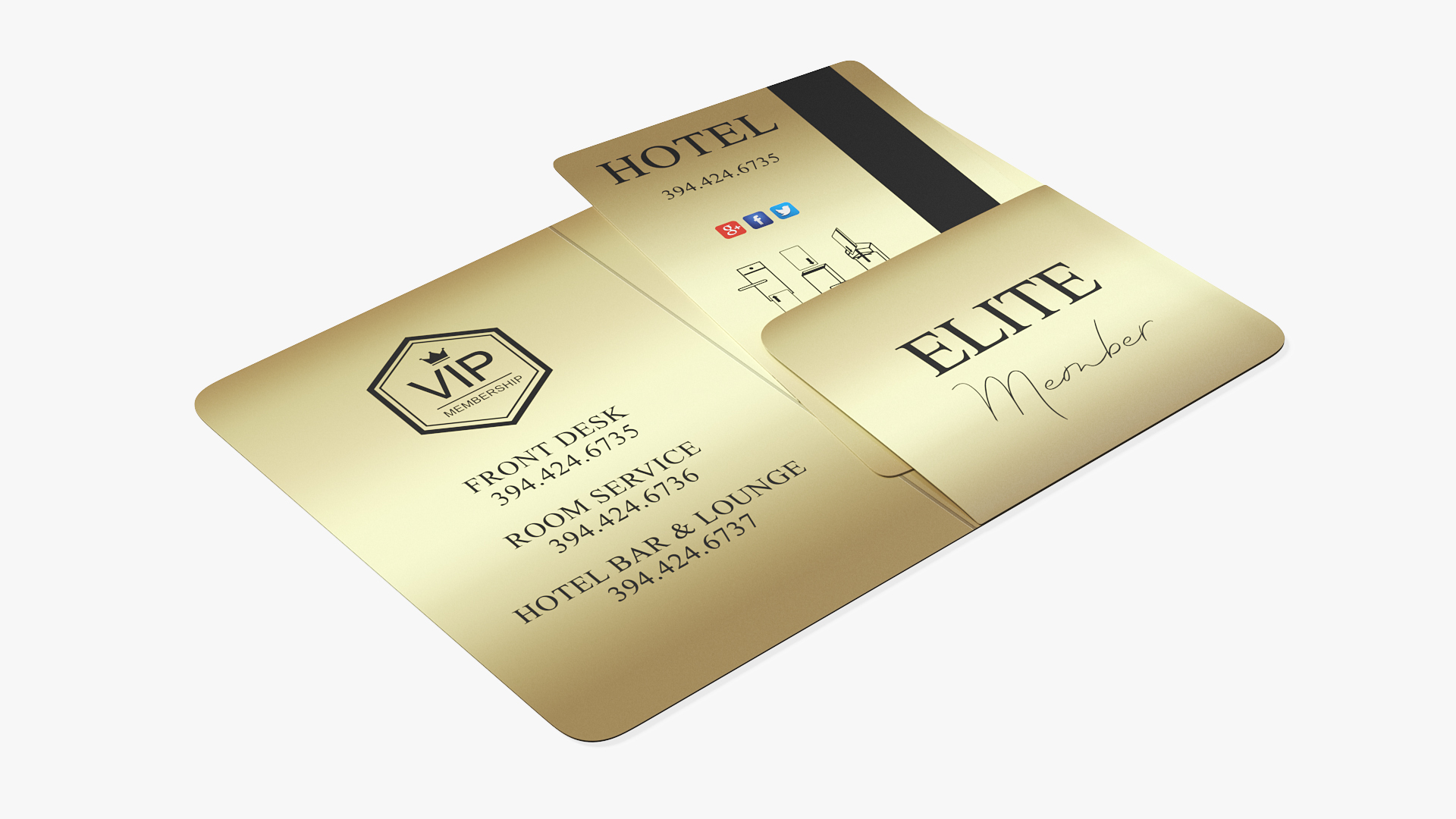 3D Hotel Room Keycard Gold Open model