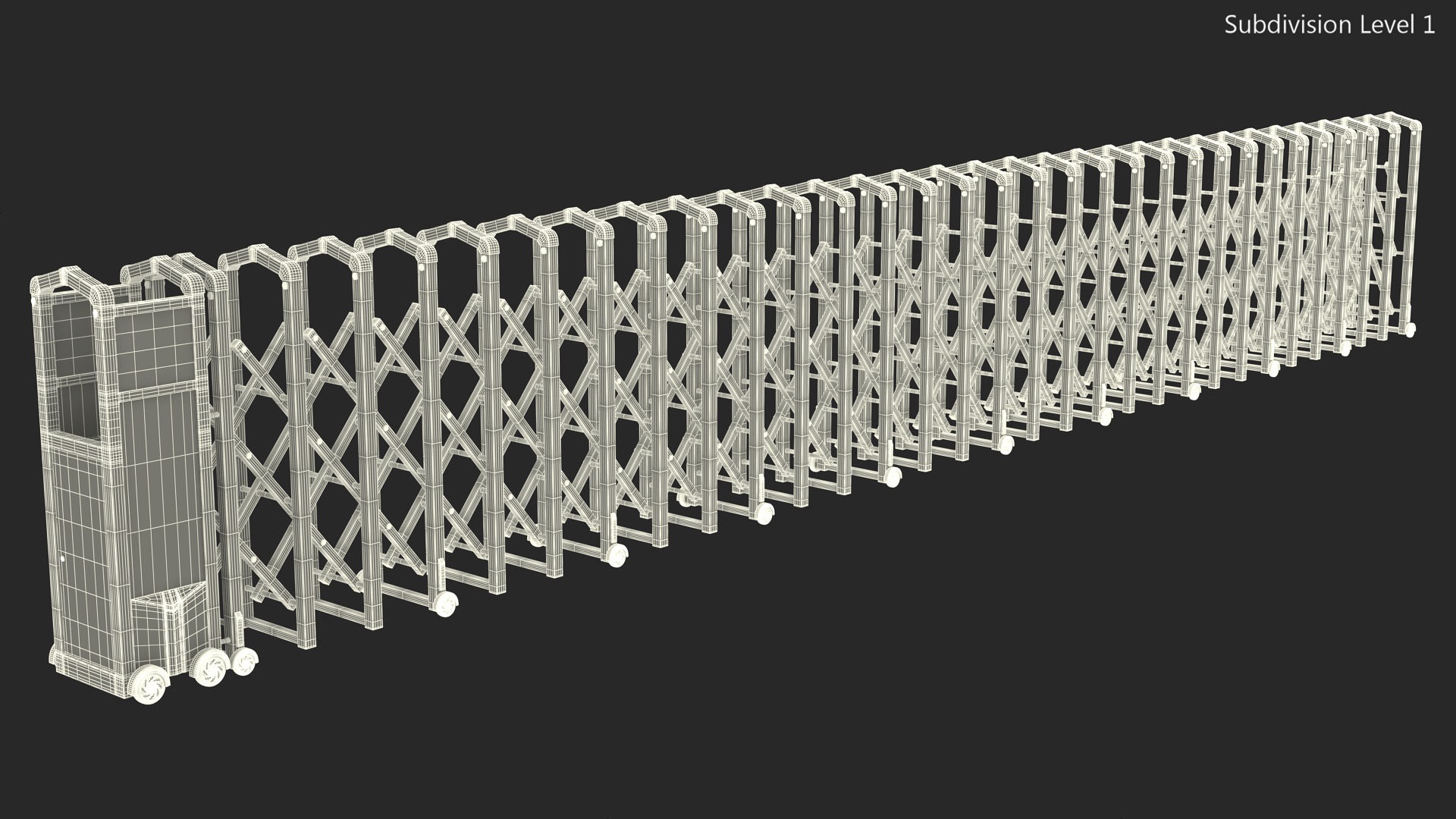 3D Electric Sliding Retractable Gate model