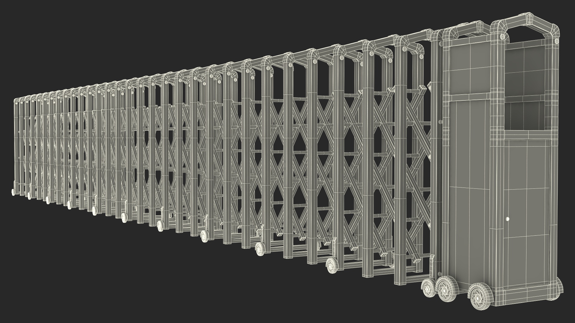 3D Electric Sliding Retractable Gate model