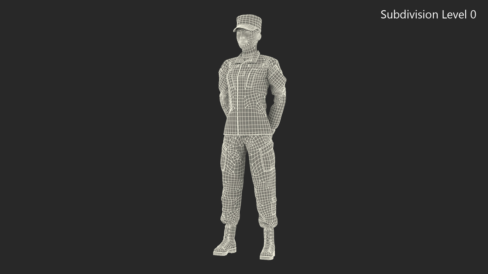 3D Female Soldier Military ACU Standing Pose