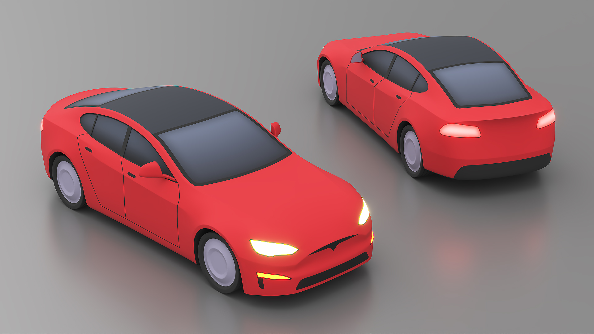 3D Cartoon Tesla Model S