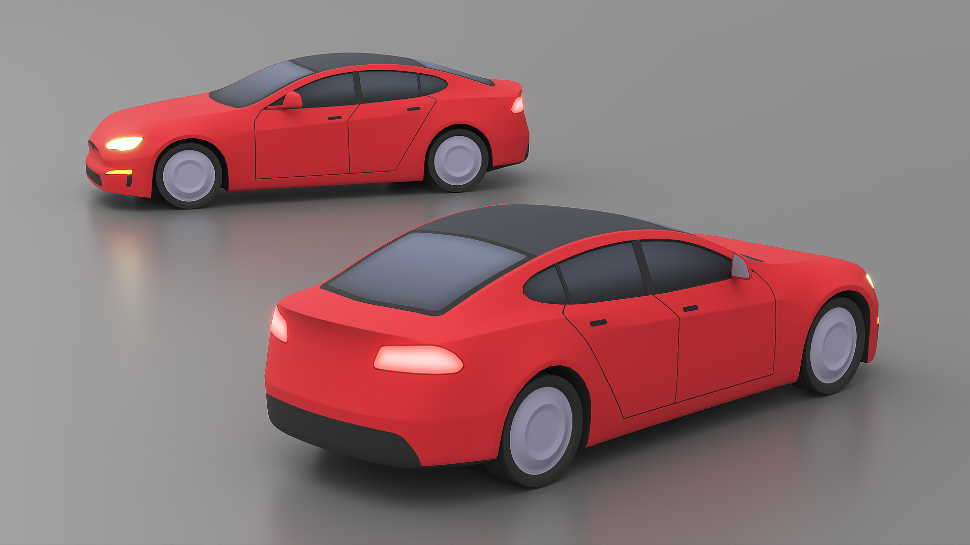 3D Cartoon Tesla Model S