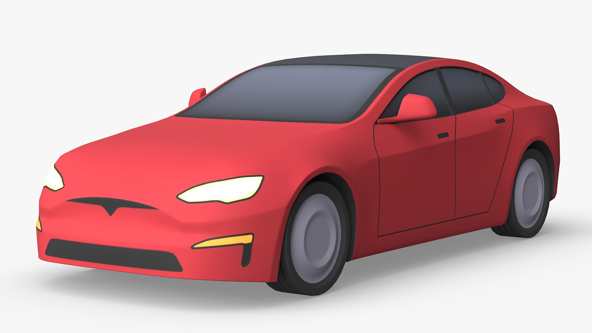 3D Cartoon Tesla Model S