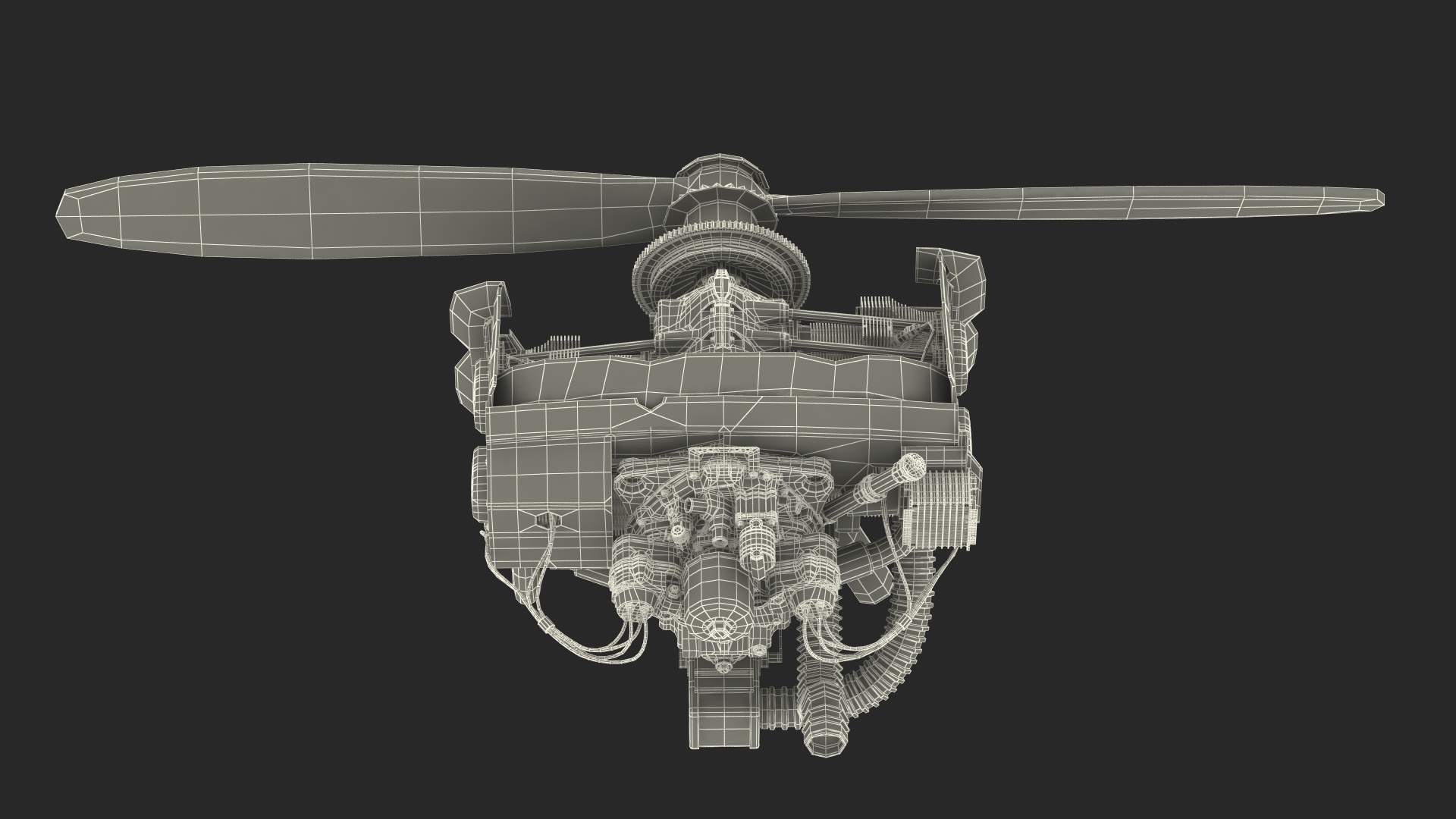 3D model Aero Engine Lycoming O 320 Old