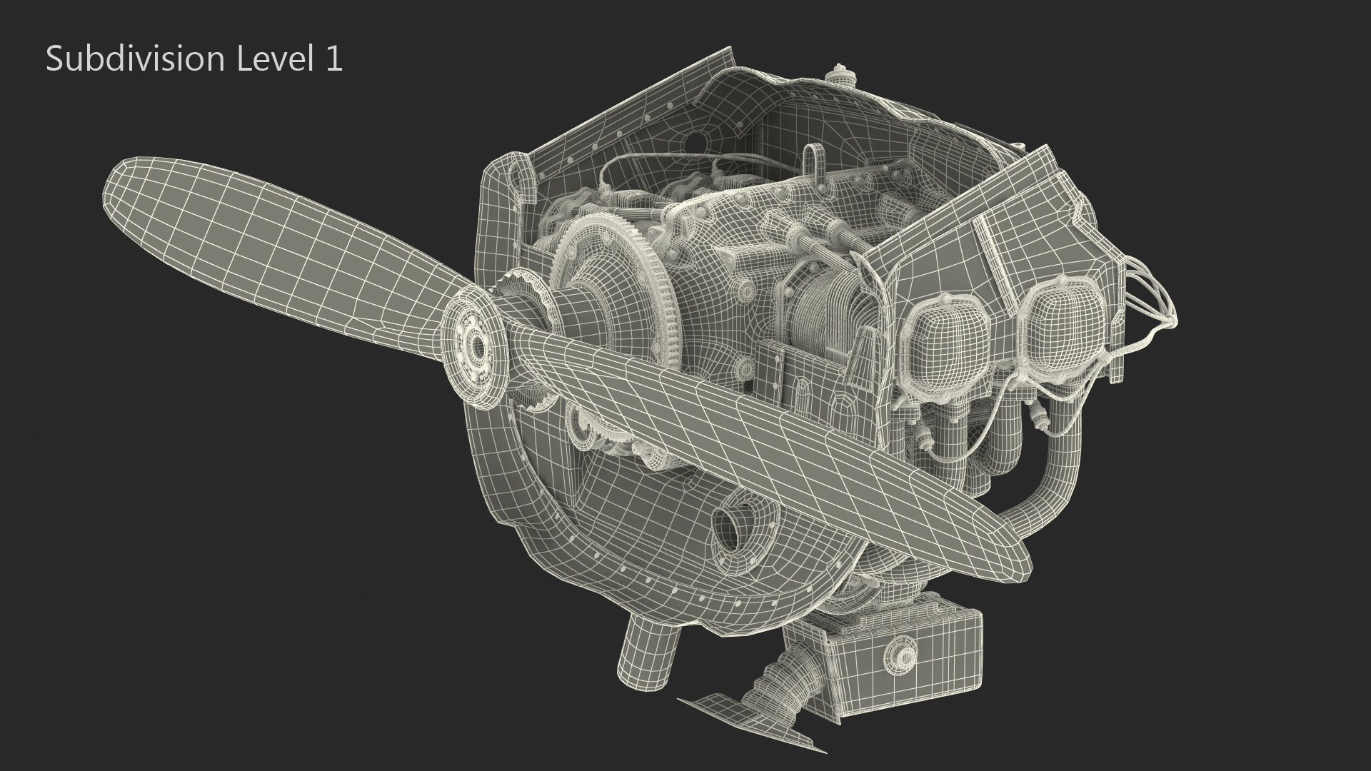 3D model Aero Engine Lycoming O 320 Old