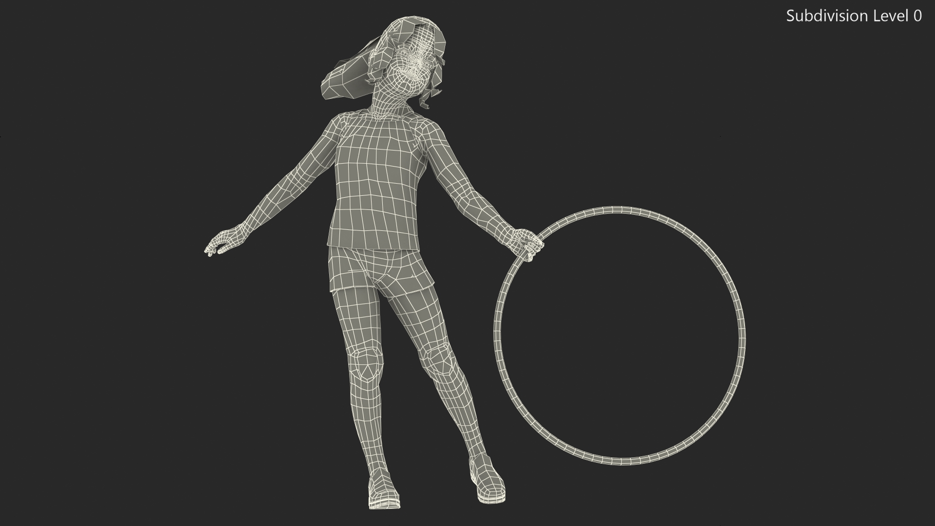 3D model Child Girl With Hoop