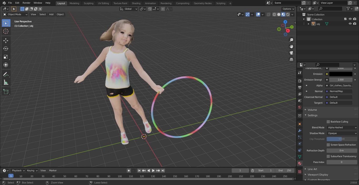 3D model Child Girl With Hoop