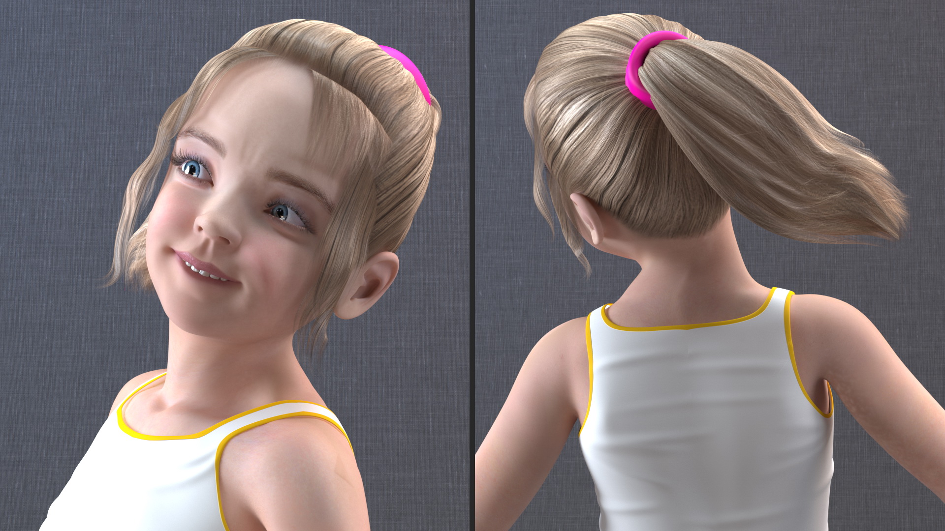 3D model Child Girl With Hoop