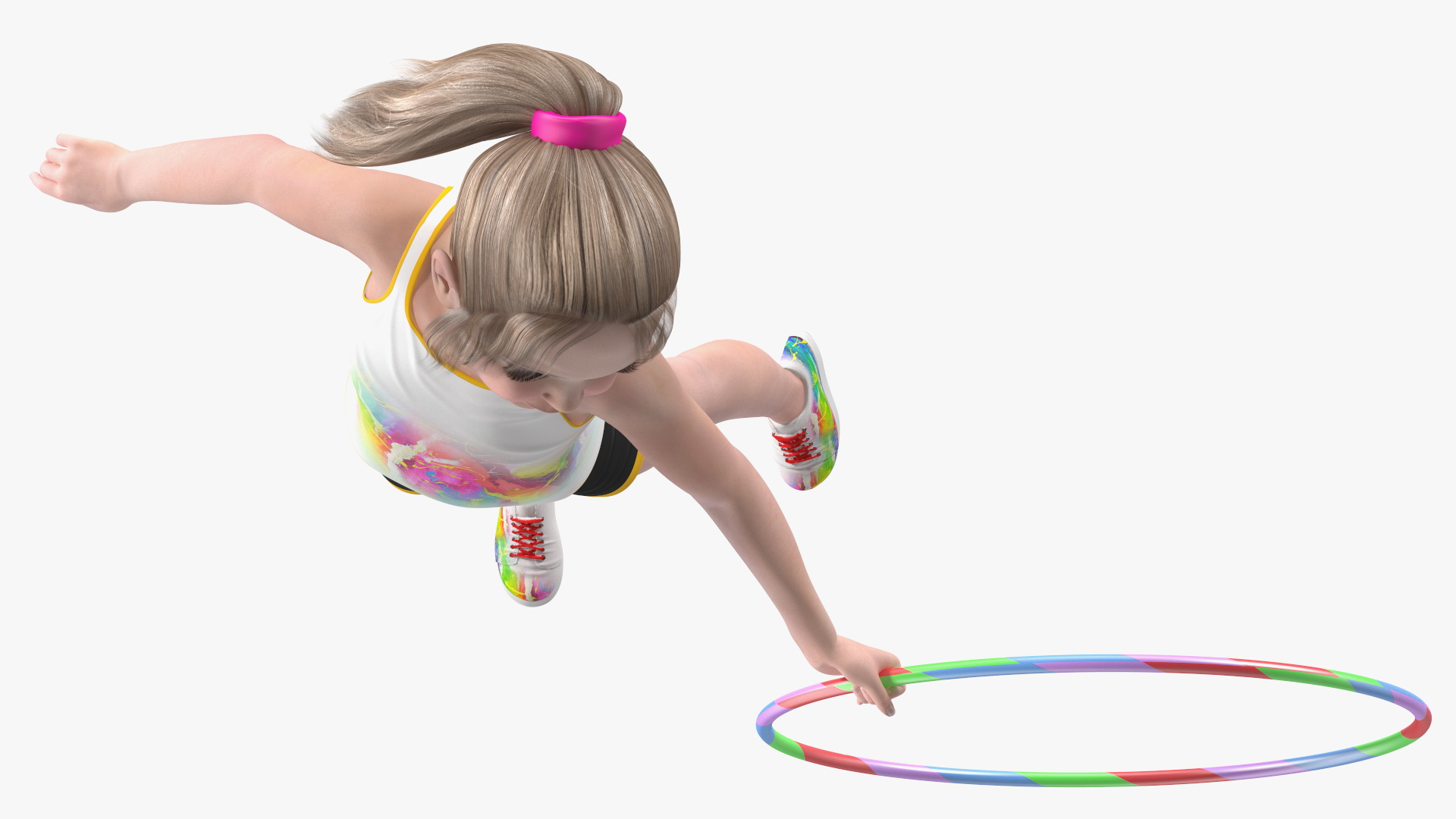 3D model Child Girl With Hoop