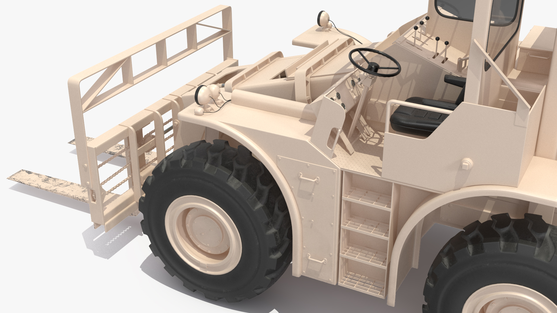 3D Pettibone Rough Terrain Military Forklift Sand Rigged model