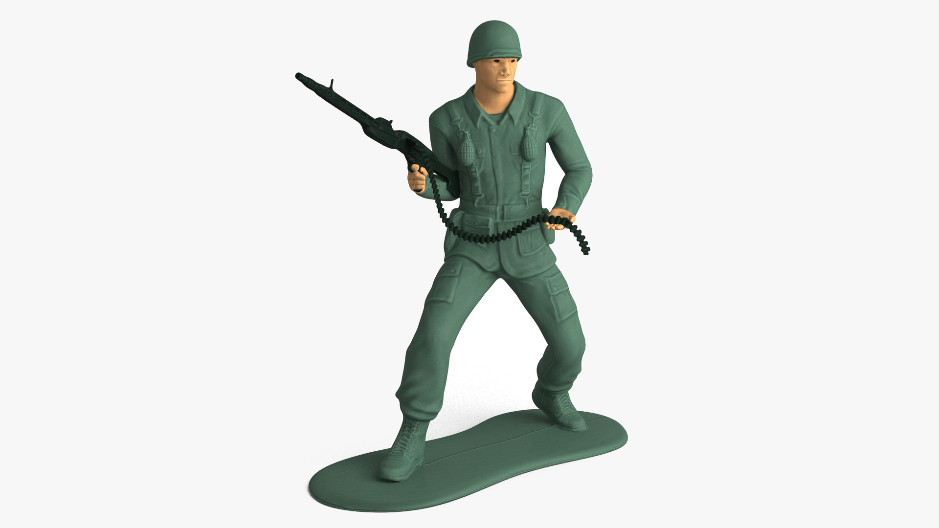 3D Miniature Toy Soldier with Machine Gun model