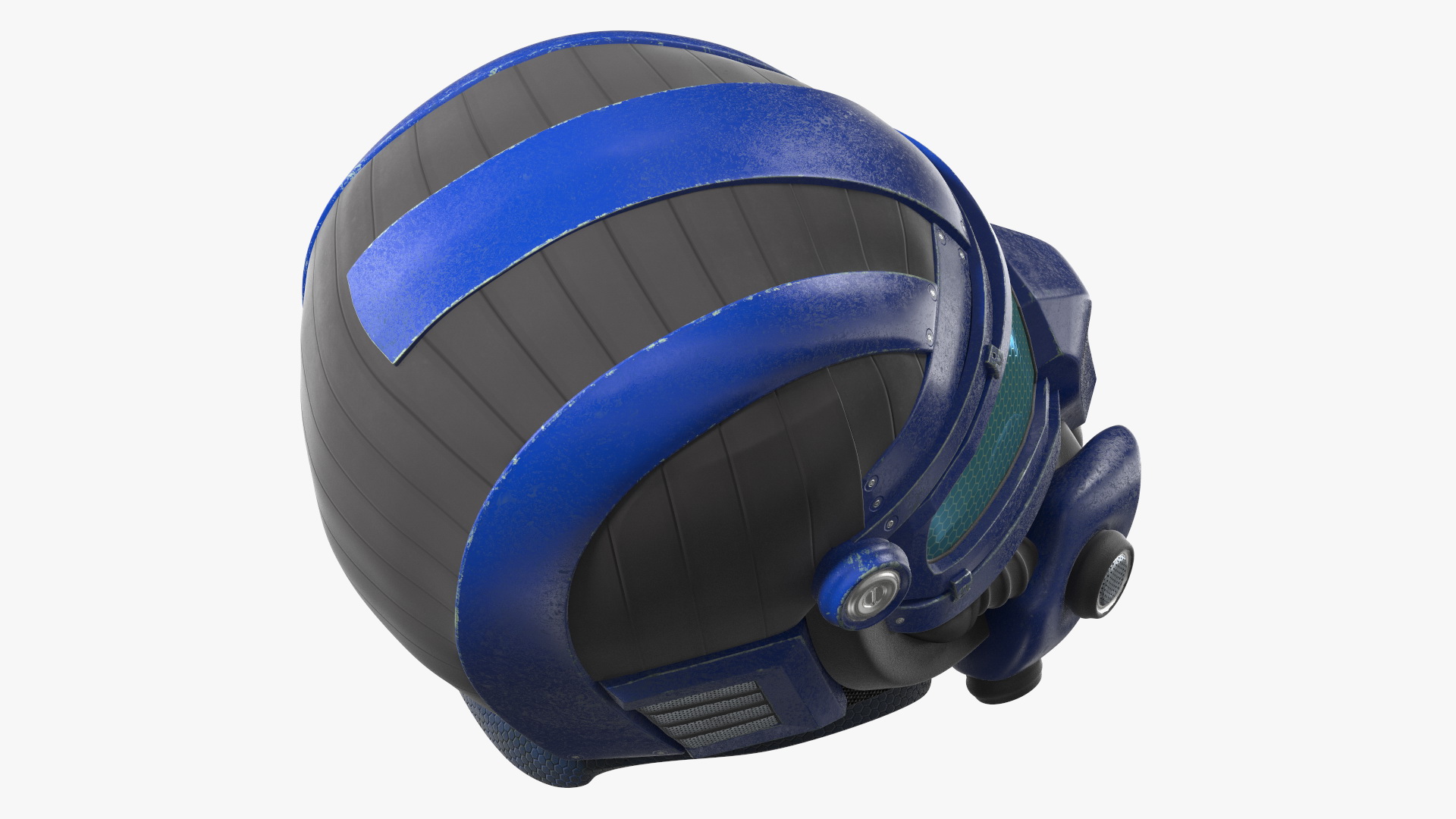 SciFi Helmet Blue 3D