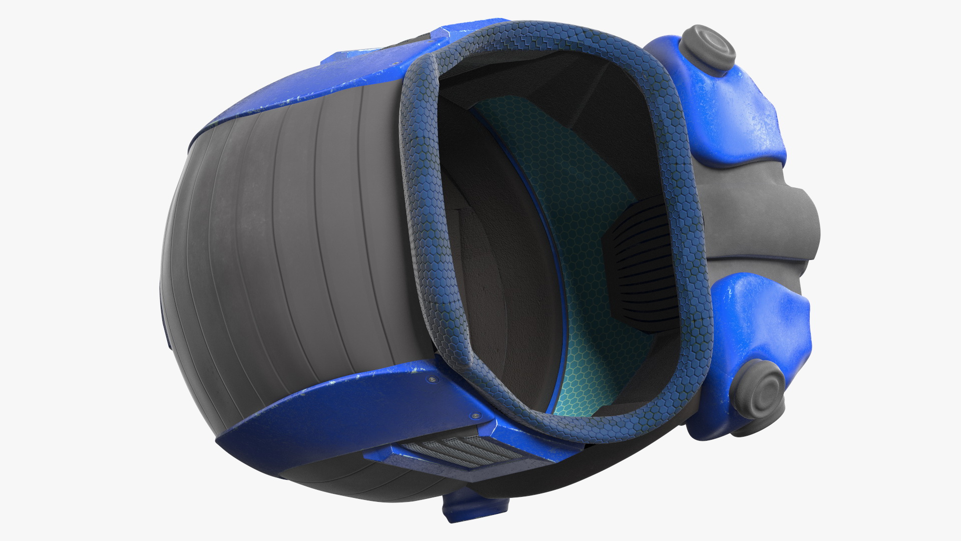 SciFi Helmet Blue 3D