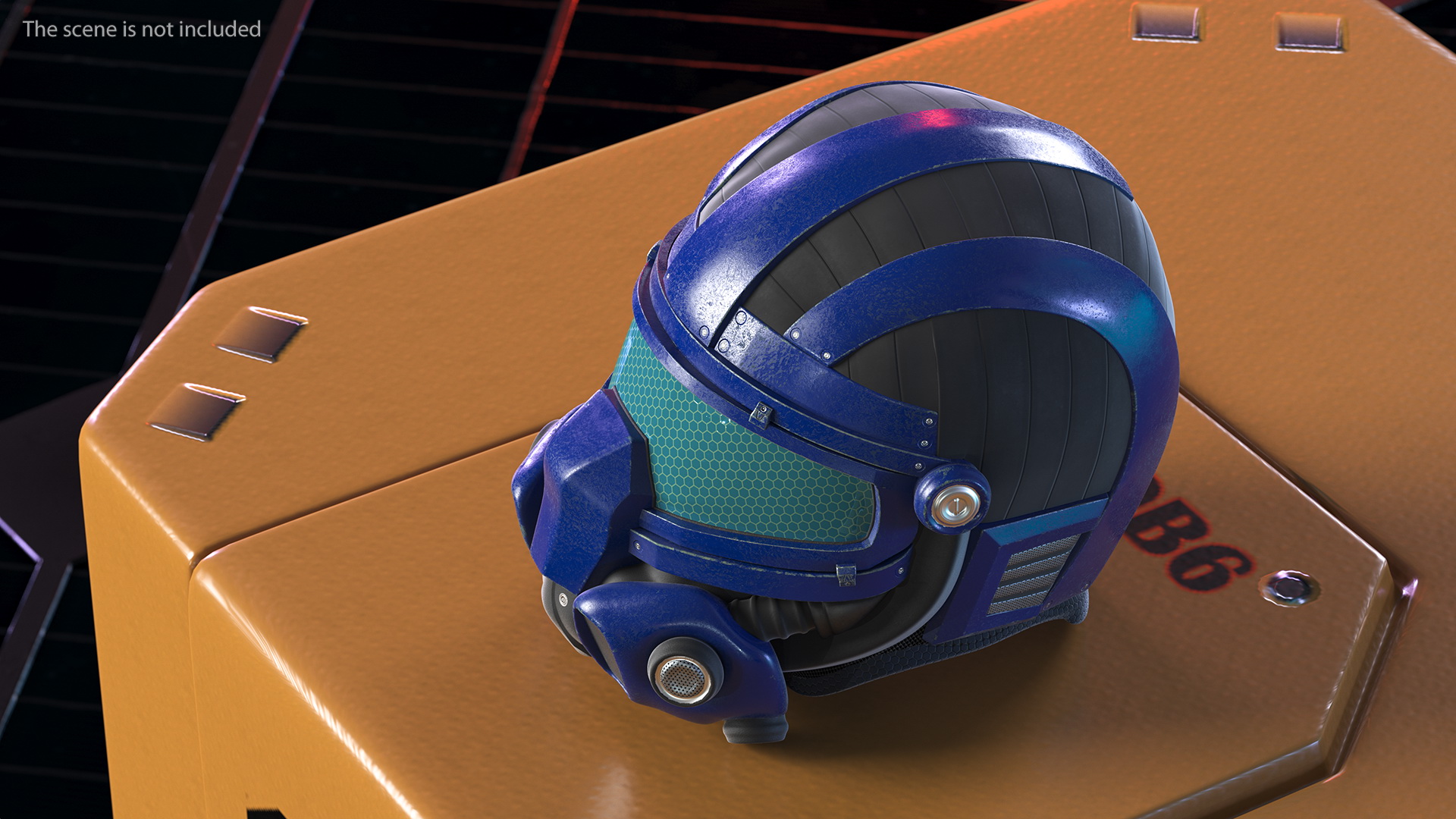 SciFi Helmet Blue 3D