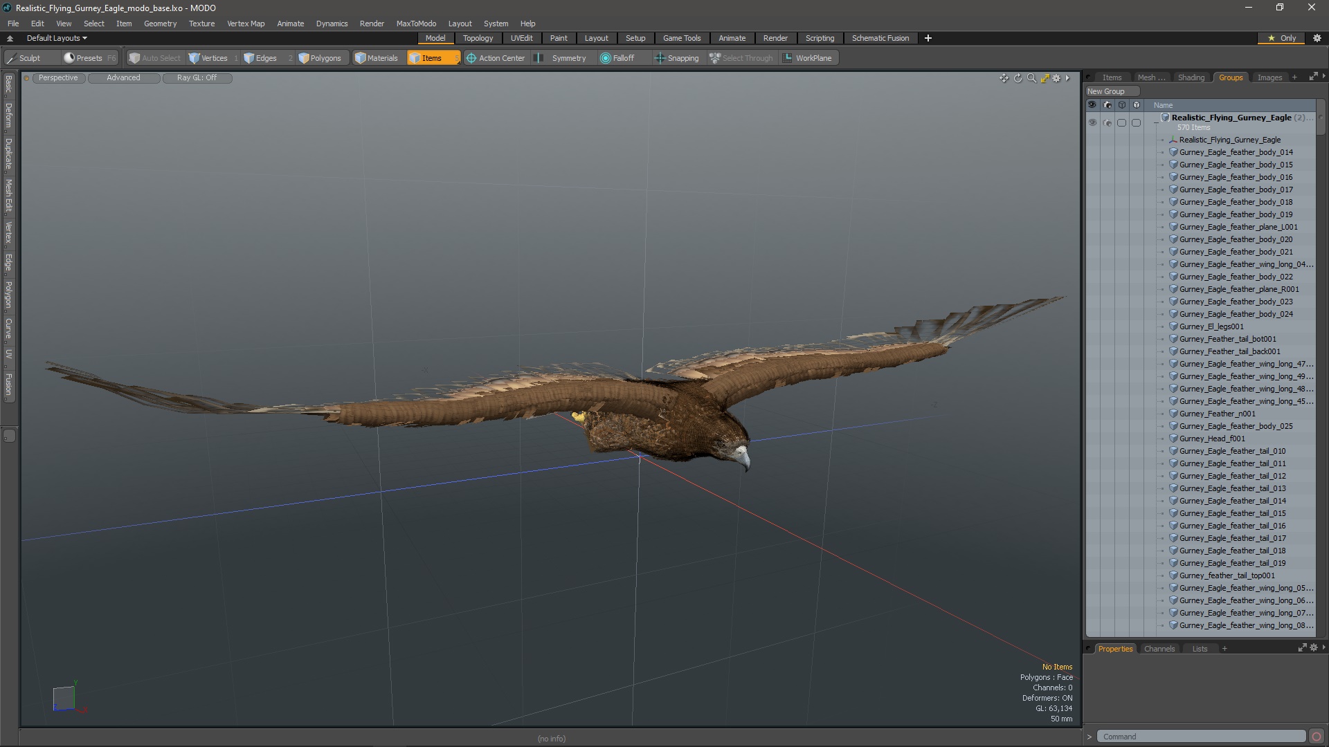 Realistic Flying Gurney Eagle 3D model