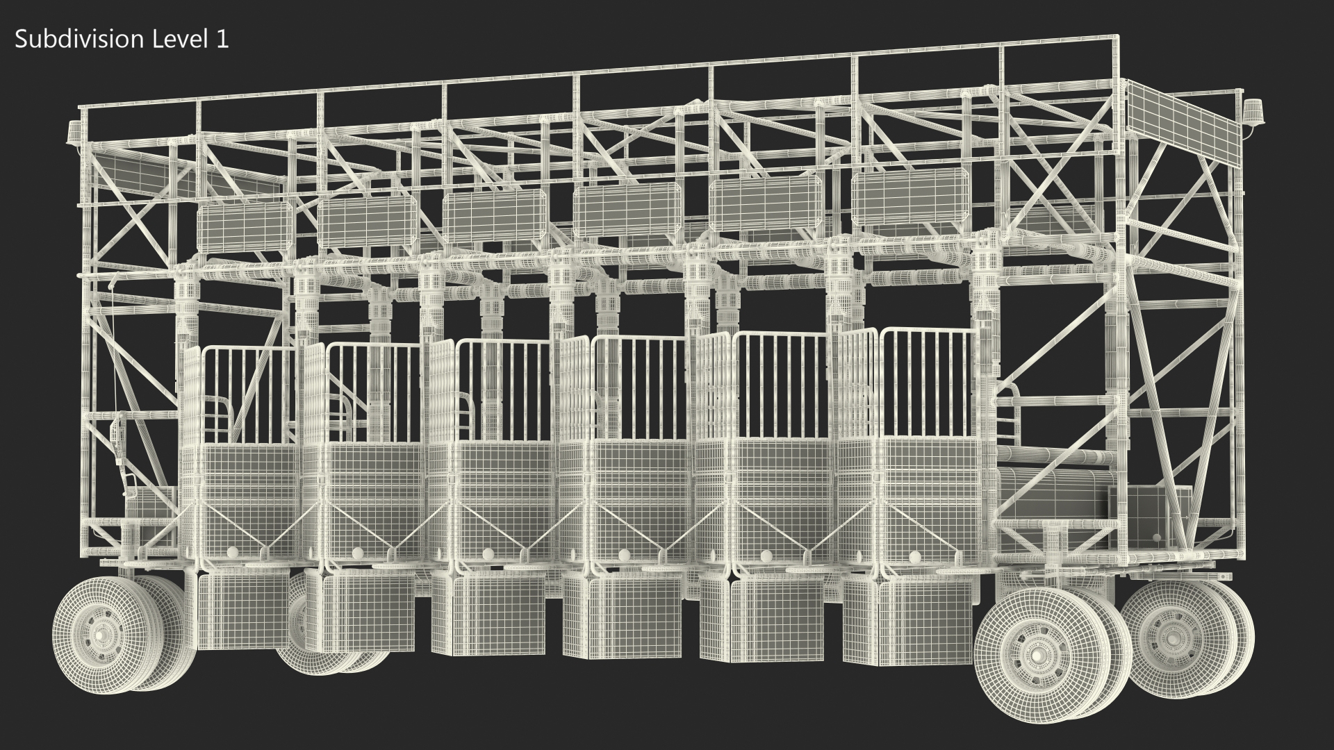 6 Horse Starting Stalls Rigged for Maya 3D model