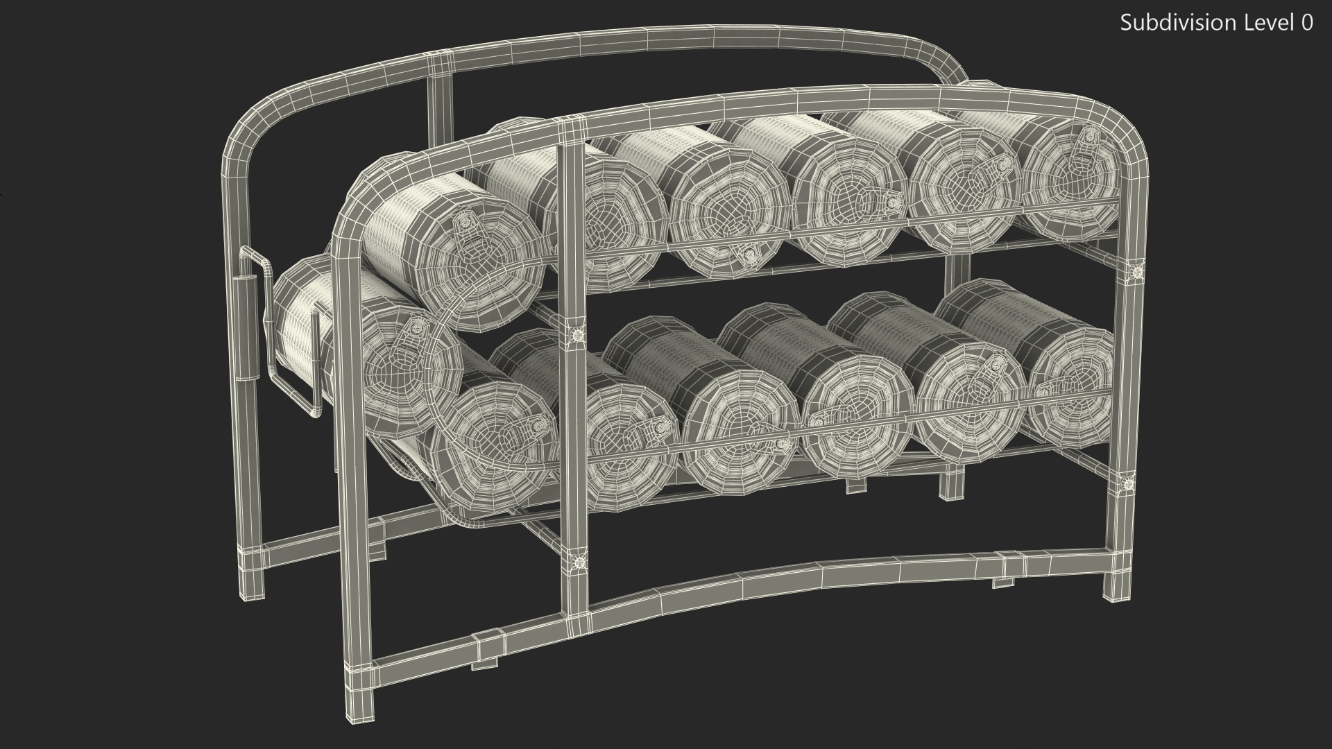 Tin Can Dispenser with Tin Cans and Price Label 3D