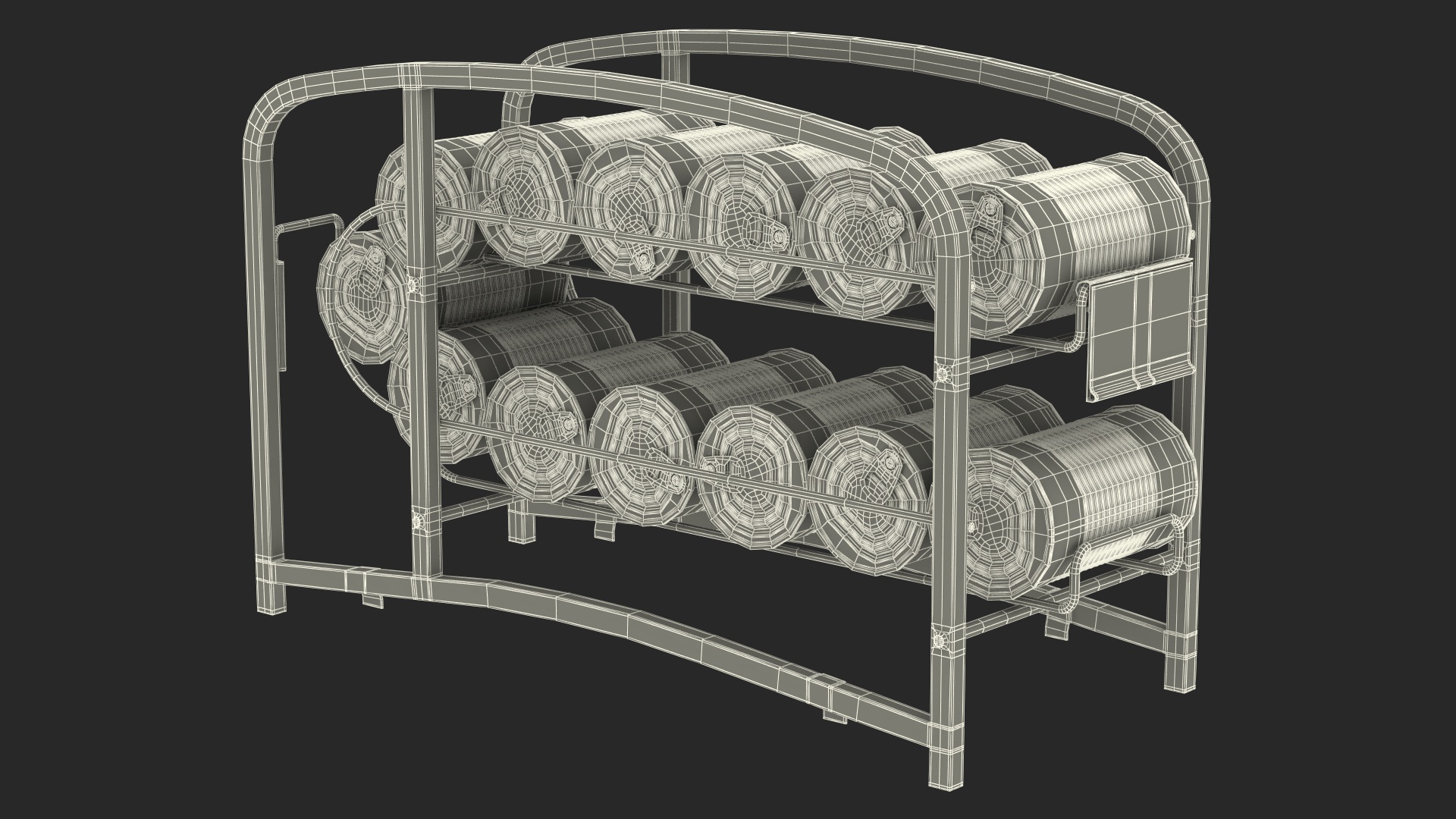 Tin Can Dispenser with Tin Cans and Price Label 3D