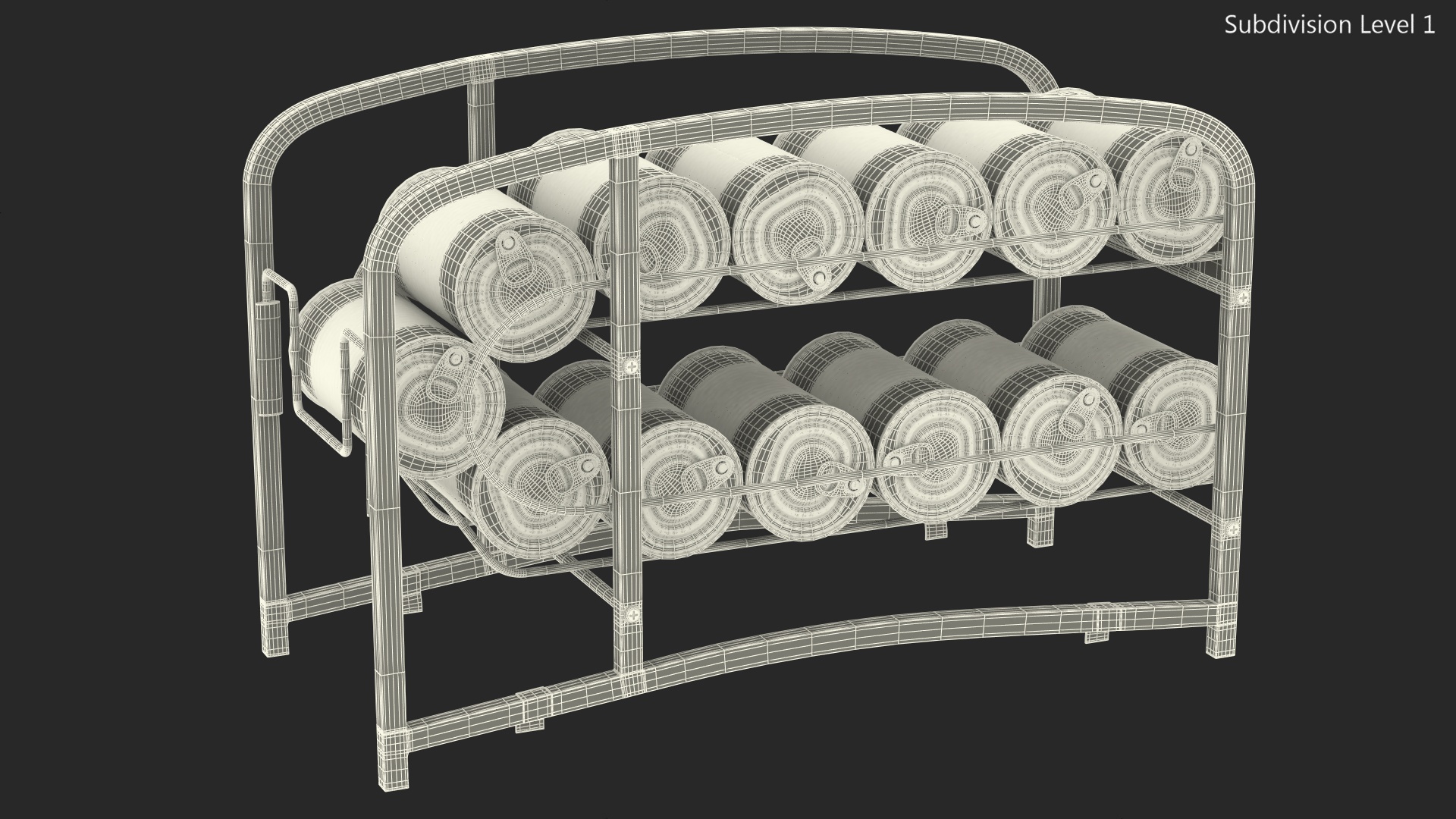 Tin Can Dispenser with Tin Cans and Price Label 3D