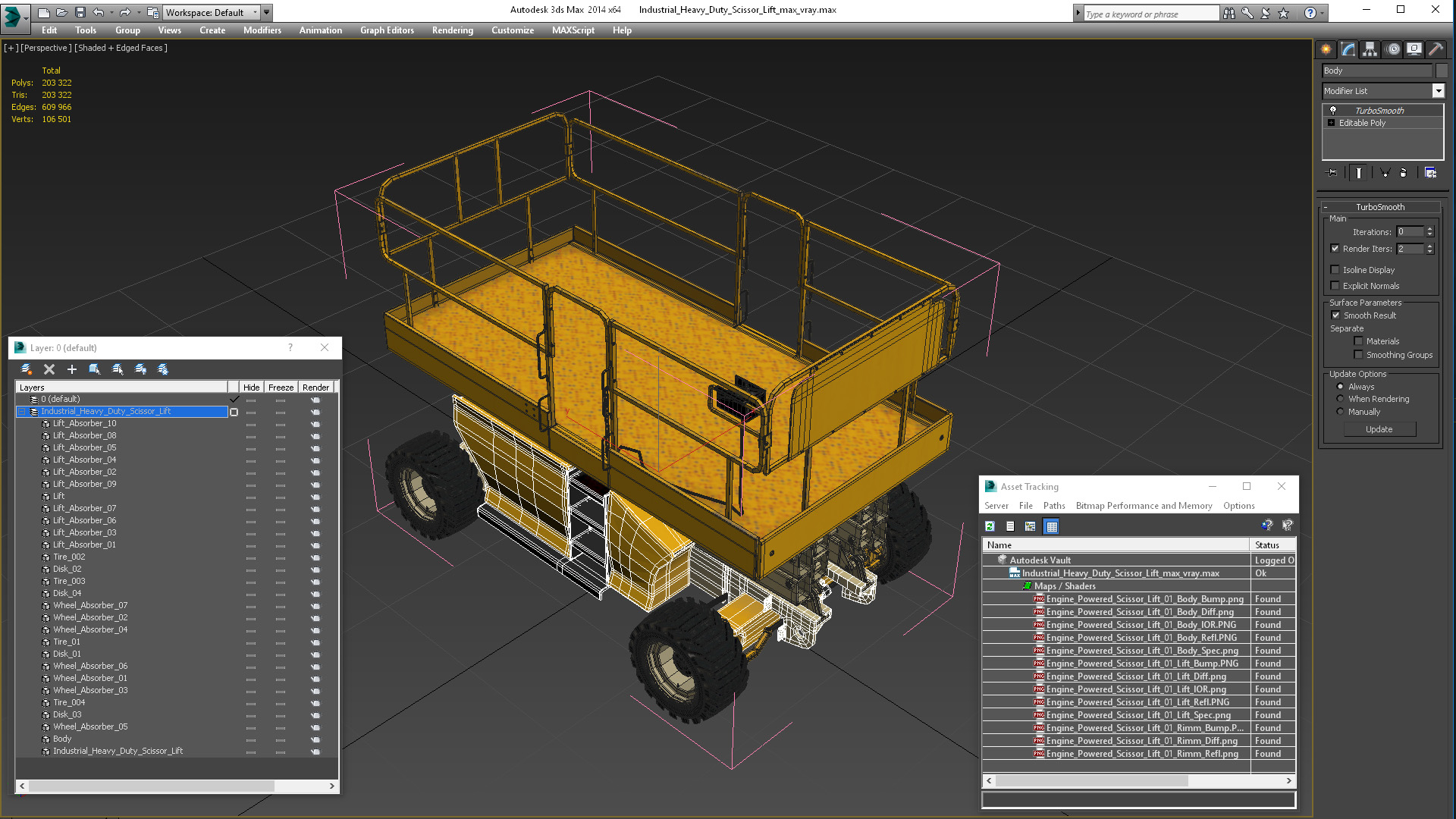 Industrial Heavy Duty Scissor Lift 3D model