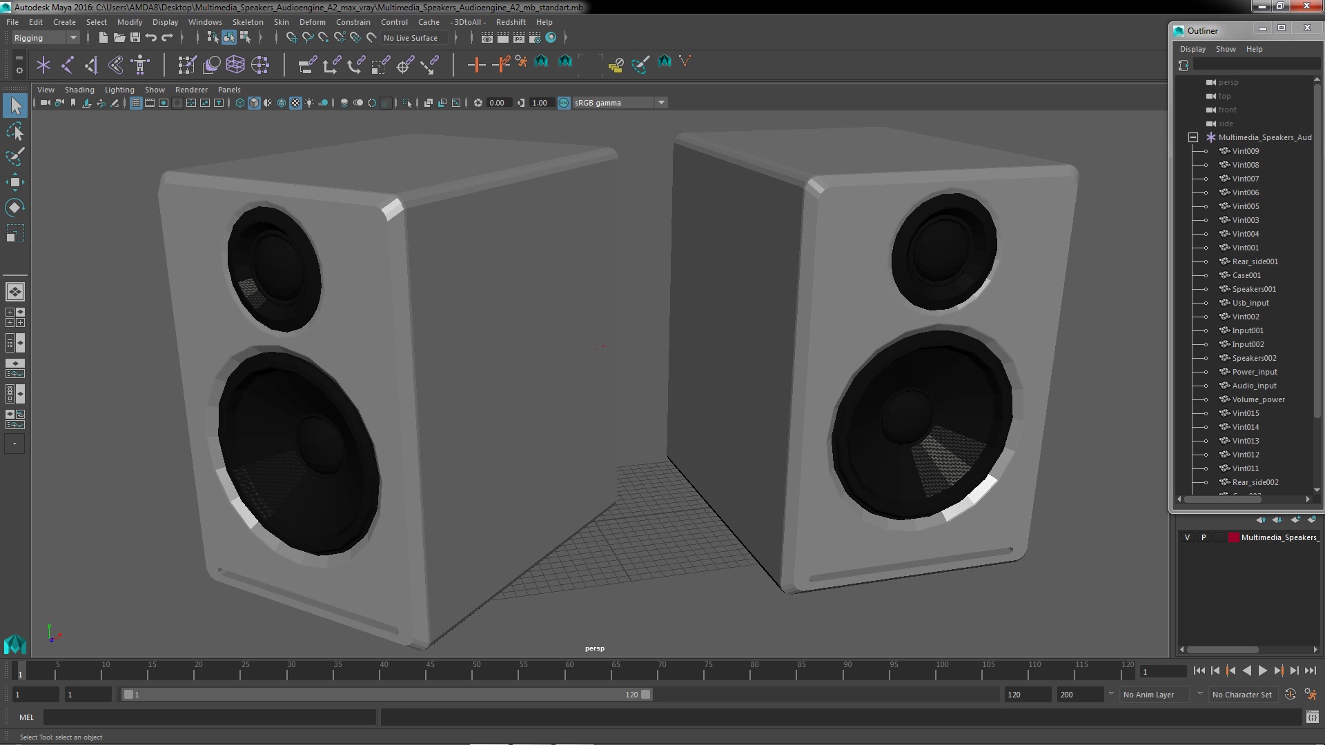 Multimedia Speakers Audioengine A2 3D model