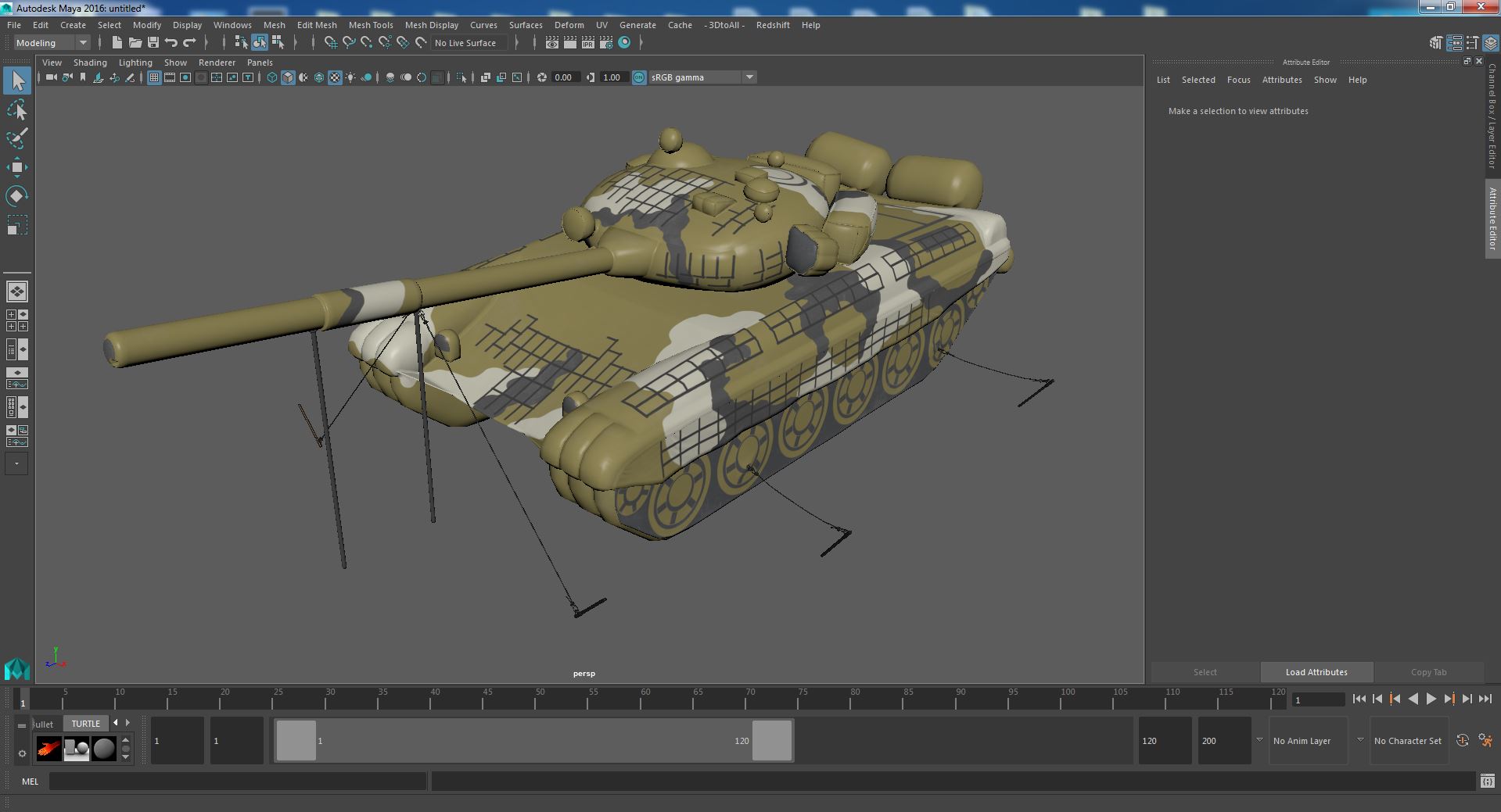 3D model Military Dummy Inflatable Tank