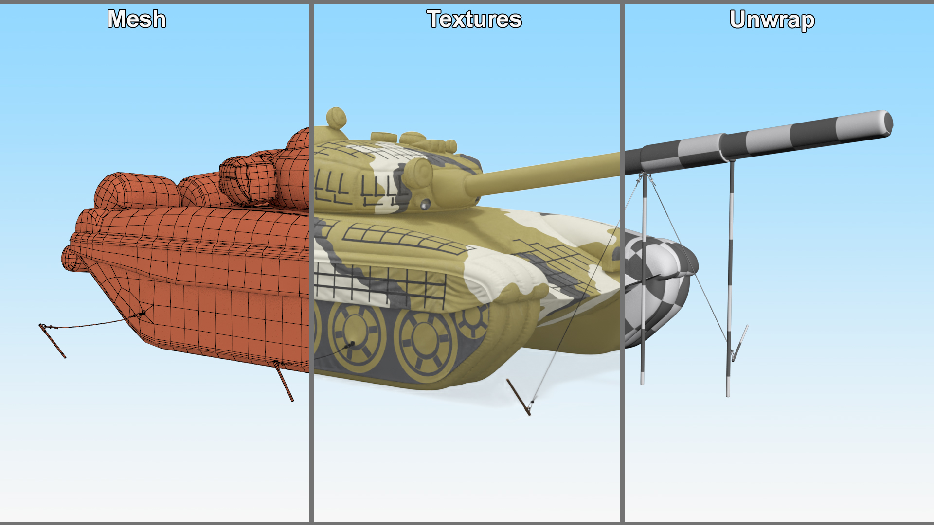 3D model Military Dummy Inflatable Tank