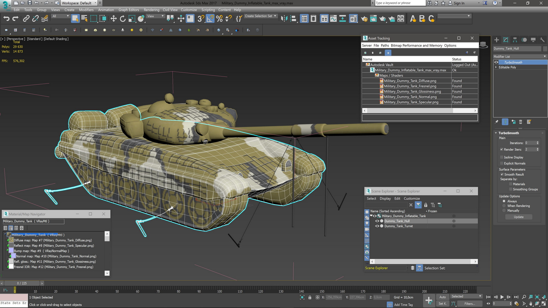 3D model Military Dummy Inflatable Tank