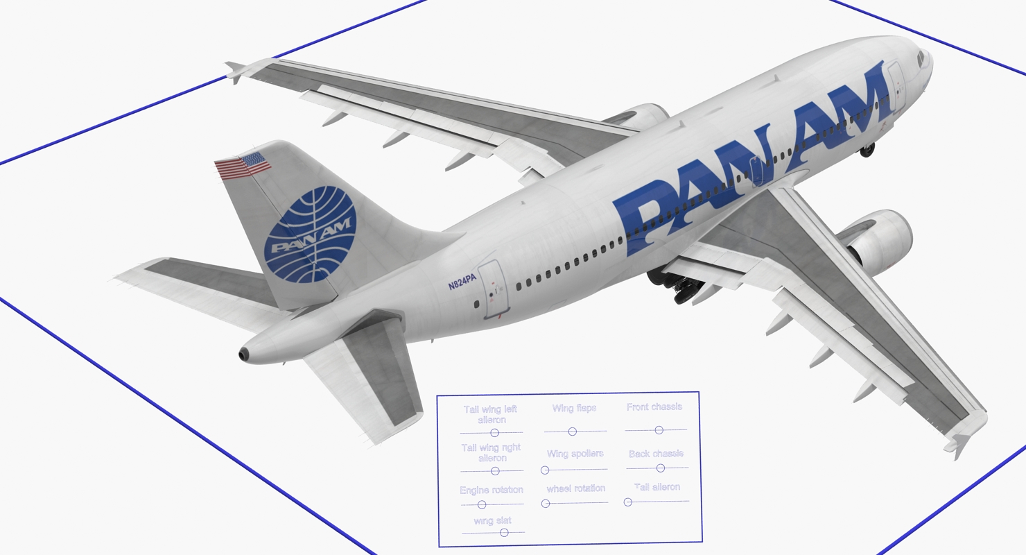 3D model Airbus A310 300 Pan American Rigged