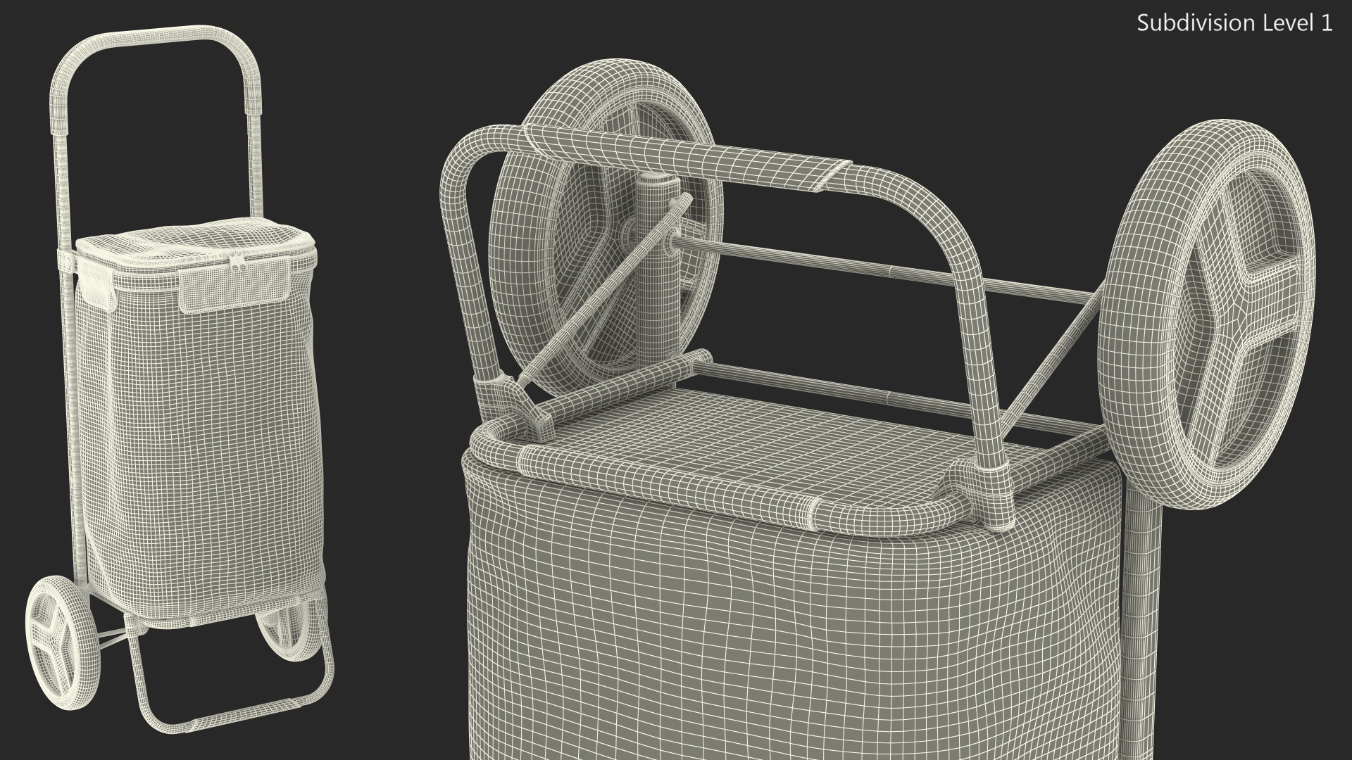 3D Cotton Shopping Trolley model