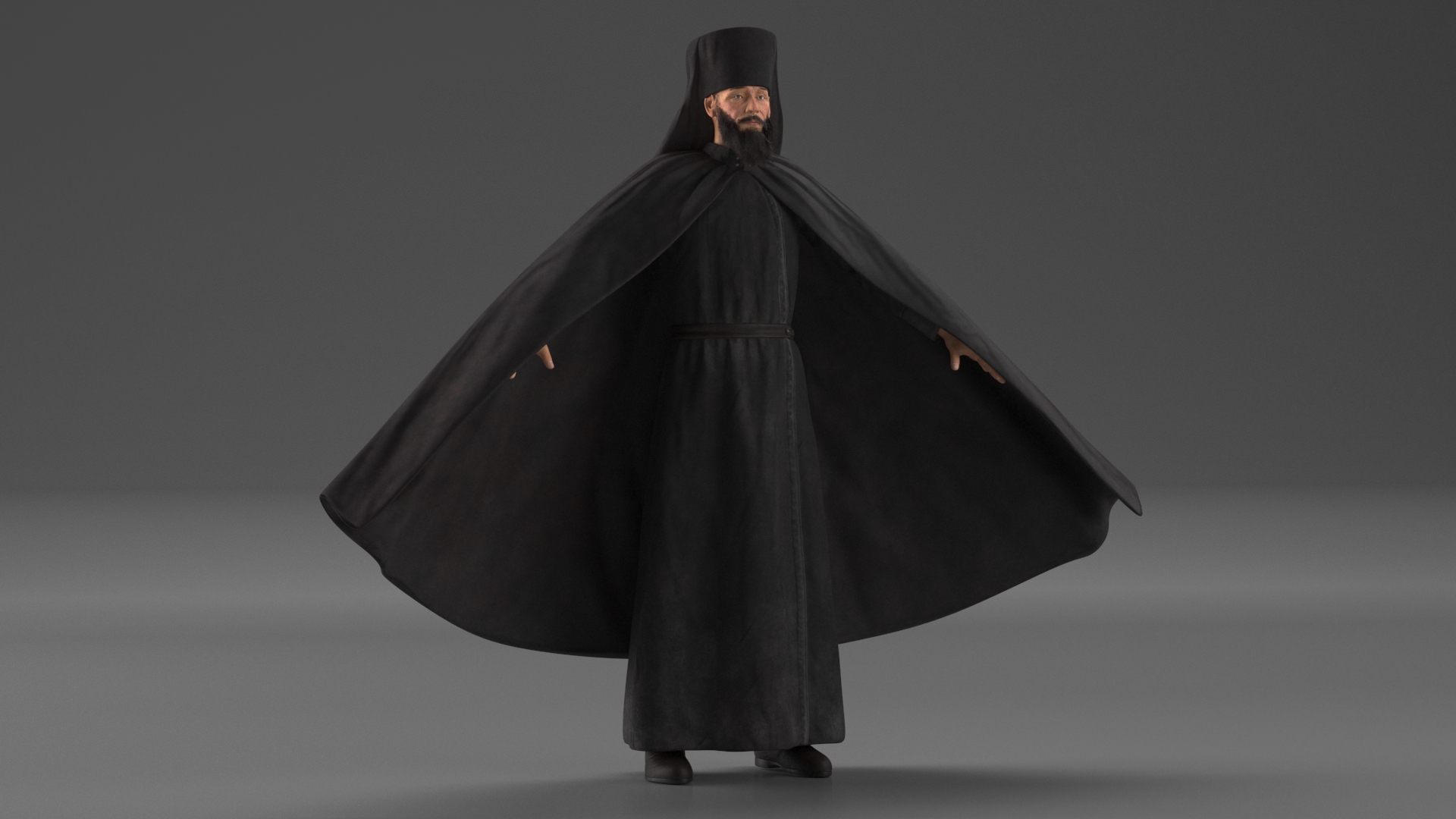 Orthodox Monk Fully Dressed A-Pose 3D model