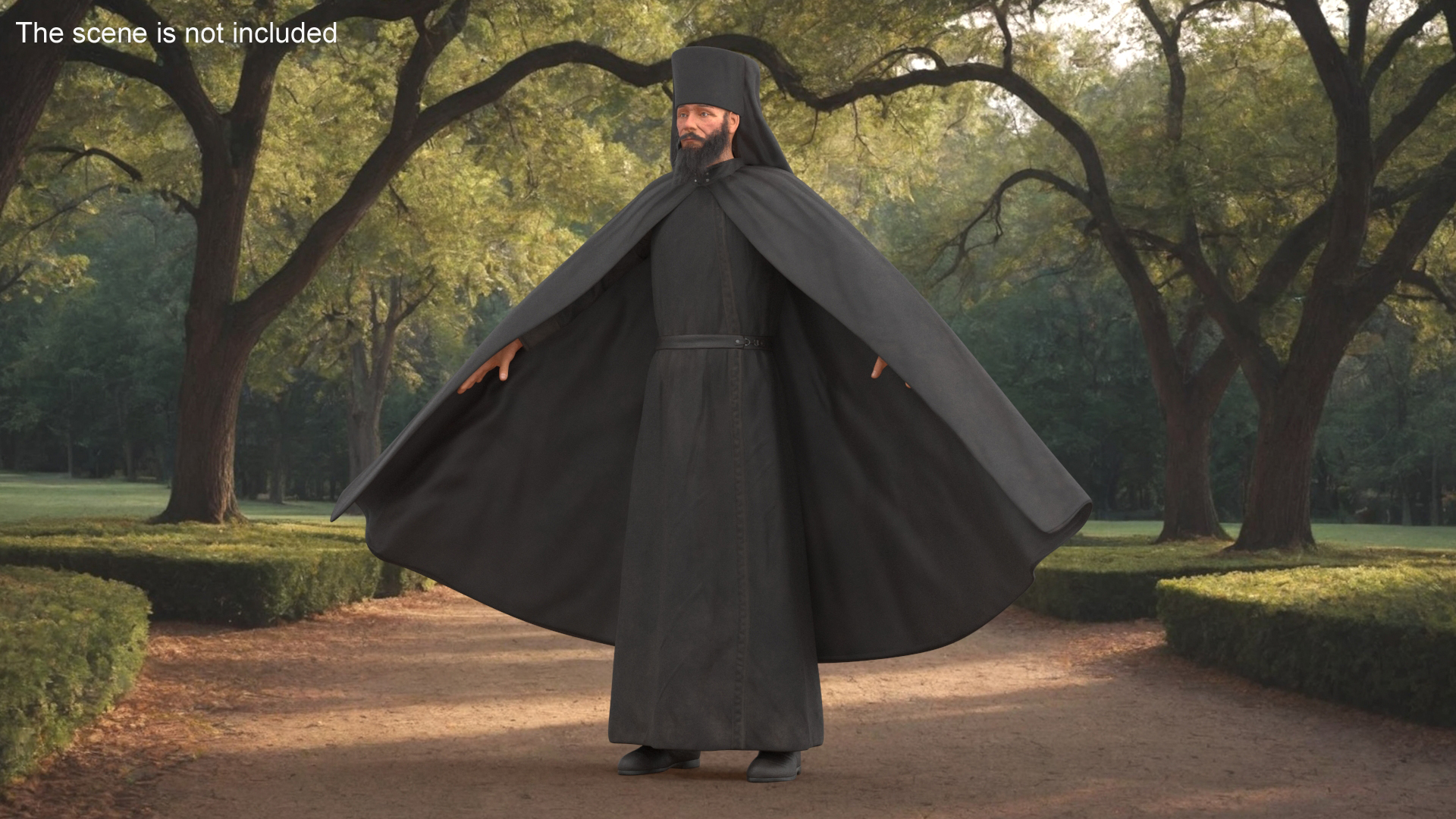 Orthodox Monk Fully Dressed A-Pose 3D model