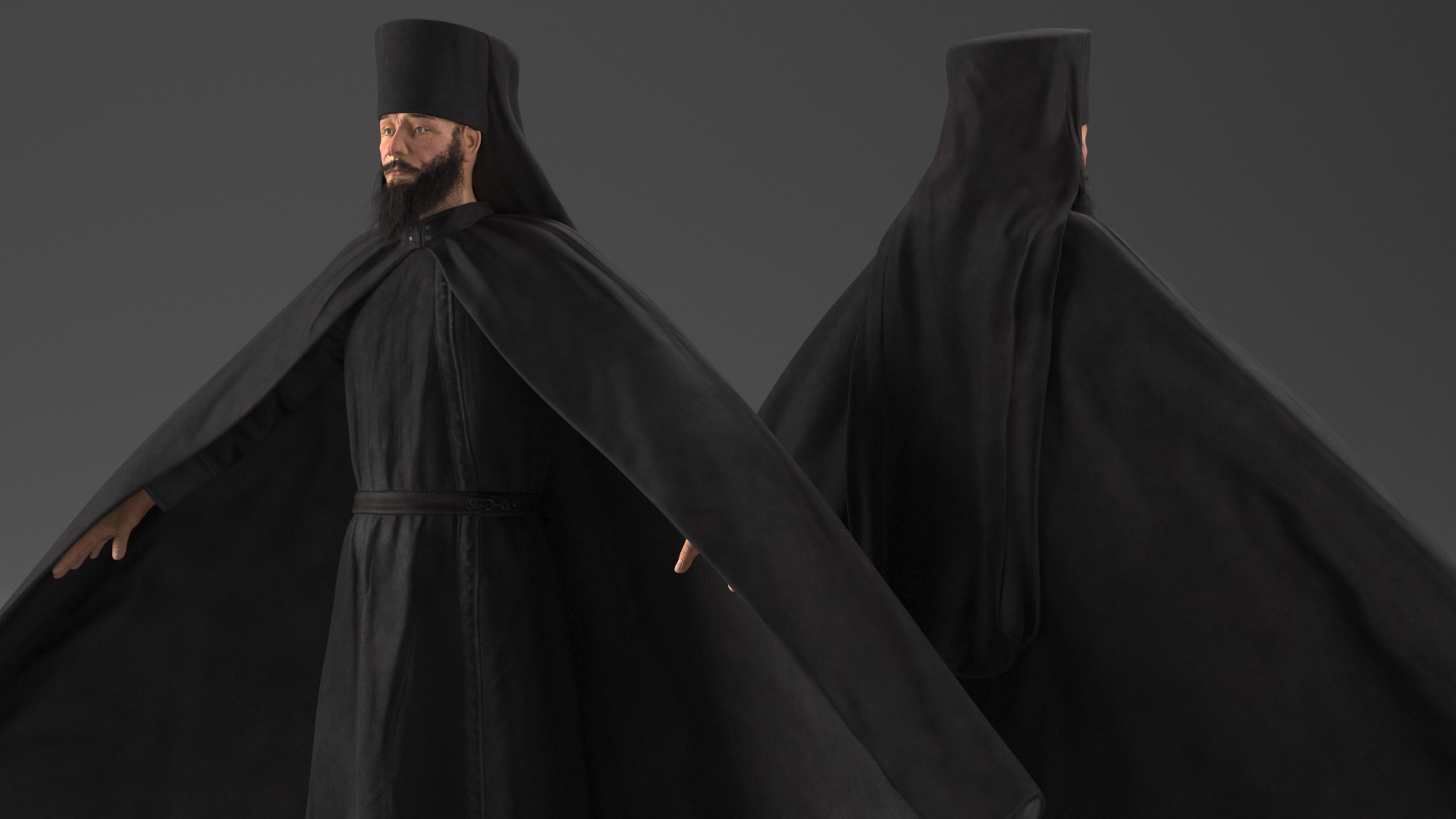 Orthodox Monk Fully Dressed A-Pose 3D model