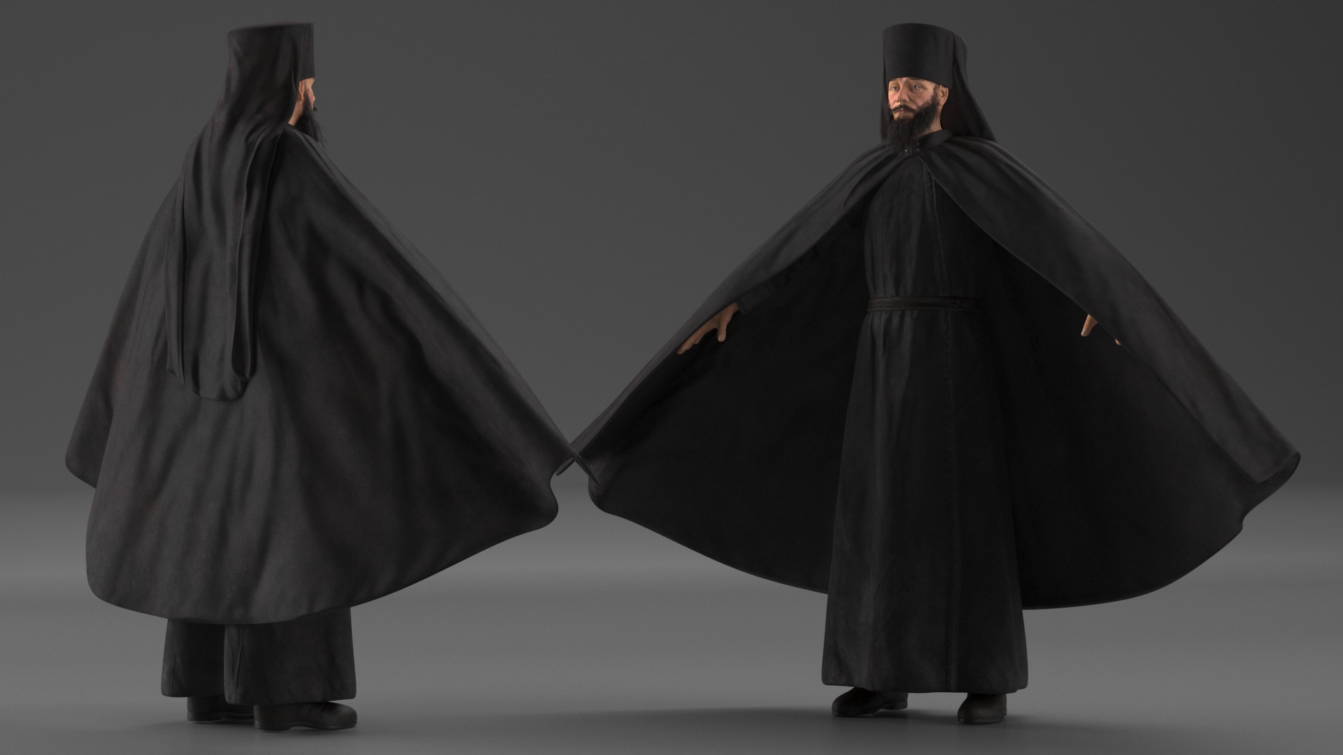 Orthodox Monk Fully Dressed A-Pose 3D model