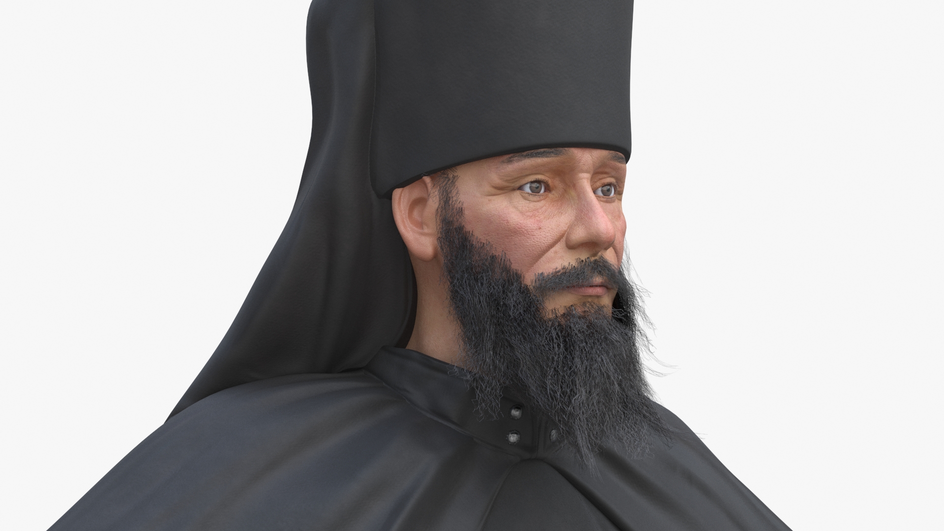 Orthodox Monk Fully Dressed A-Pose 3D model