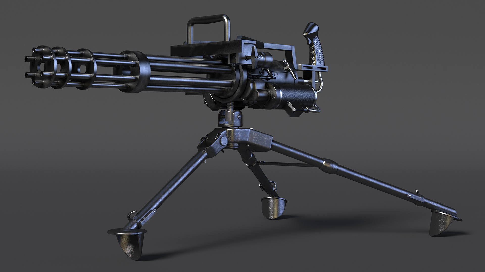 Minigun with Tripod 3D model