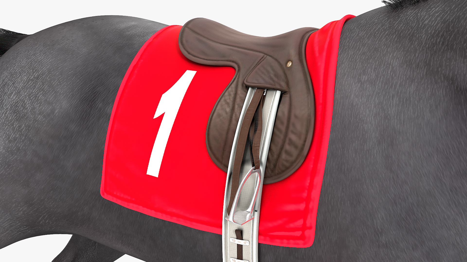 Running Racing Horse Fur 3D model