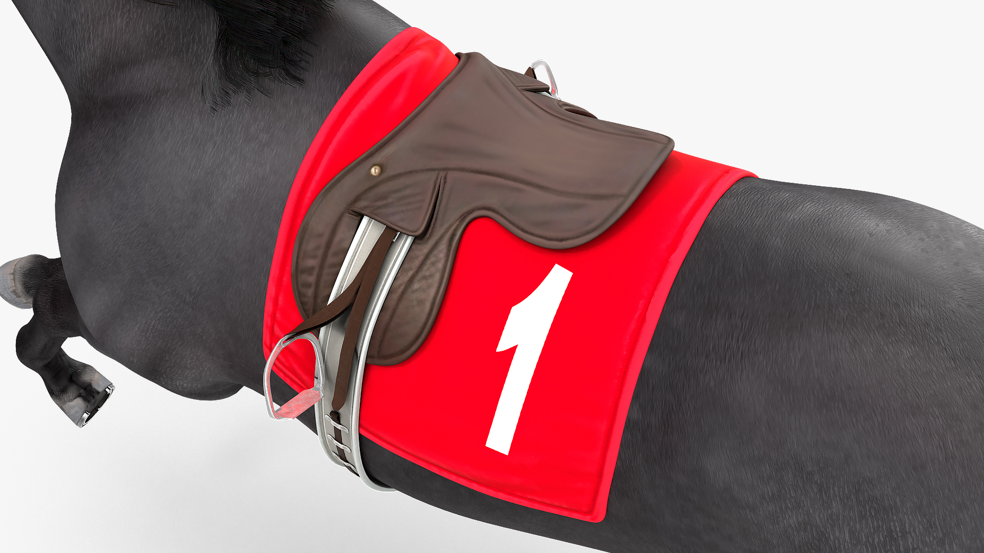 Running Racing Horse Fur 3D model