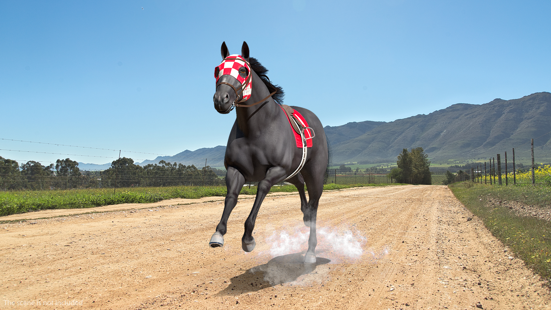 Running Racing Horse Fur 3D model