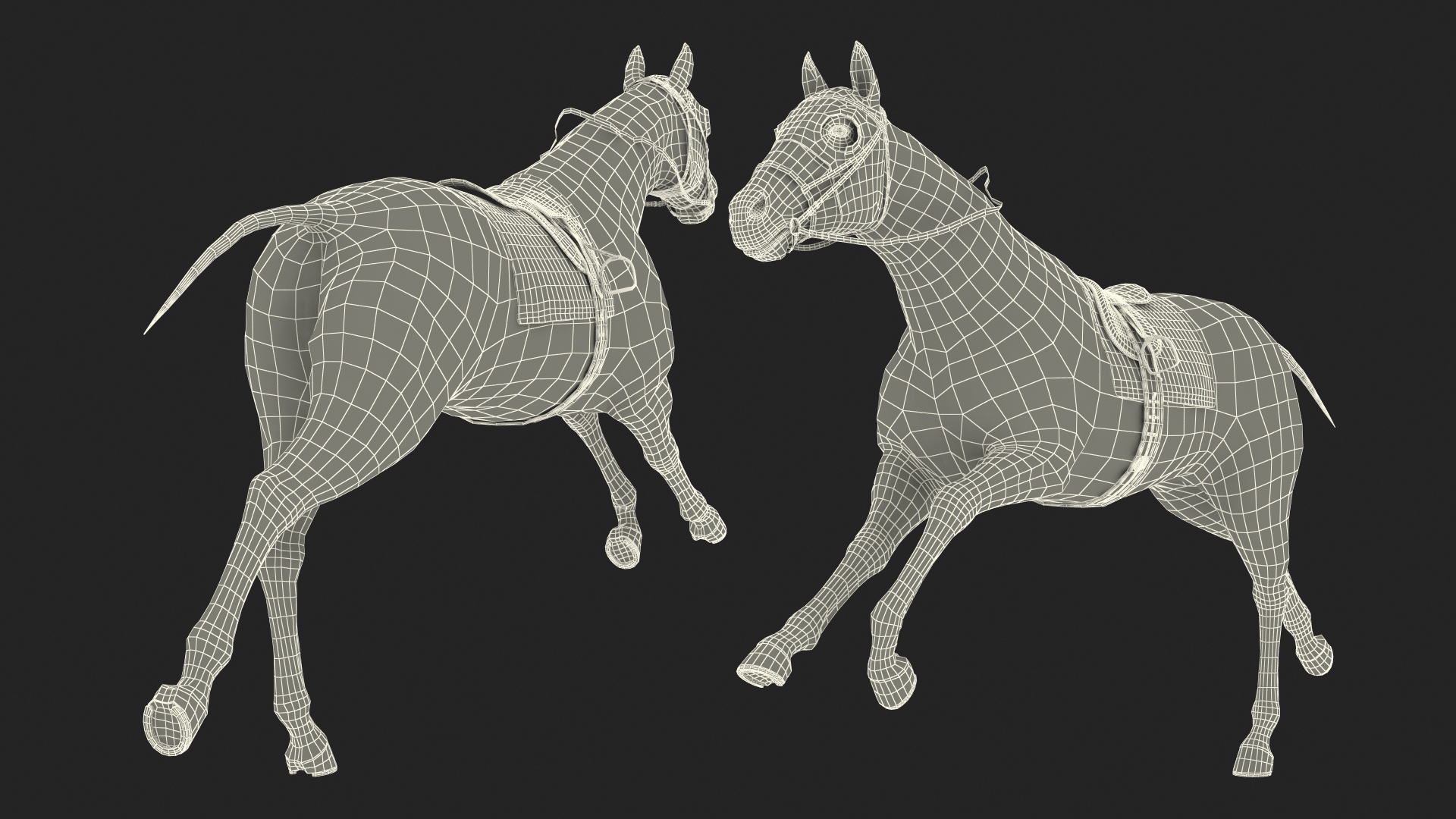 Running Racing Horse Fur 3D model