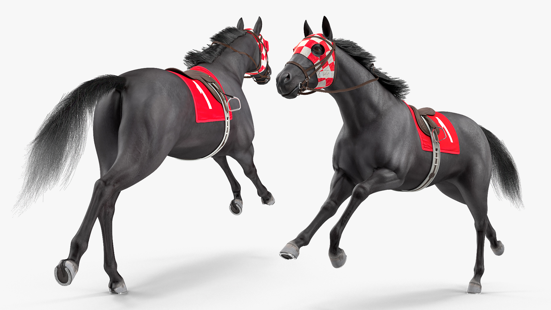 Running Racing Horse Fur 3D model