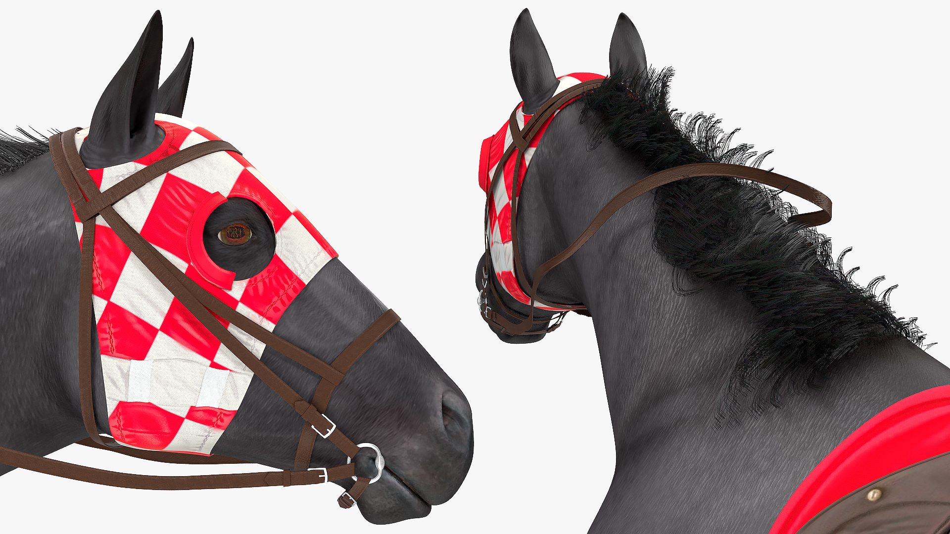 Running Racing Horse Fur 3D model