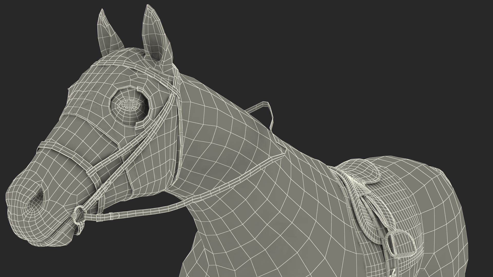 Running Racing Horse Fur 3D model