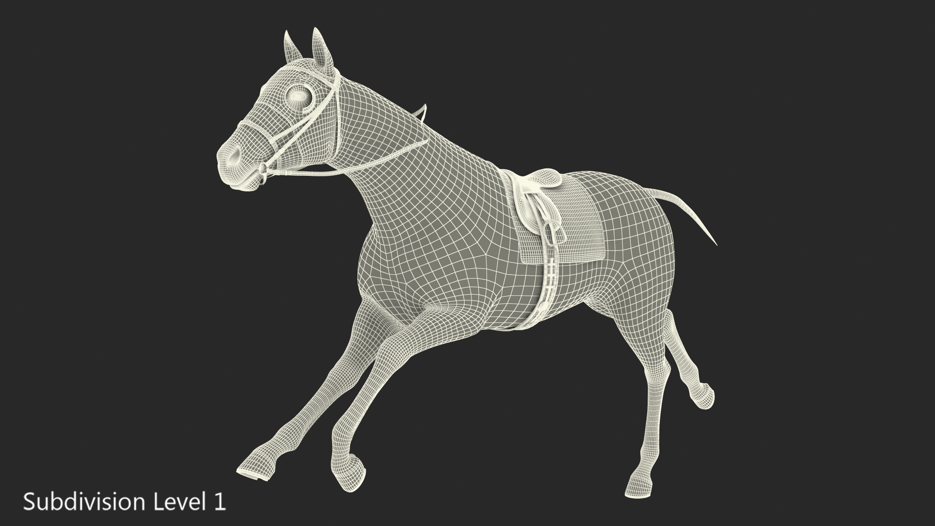 Running Racing Horse Fur 3D model