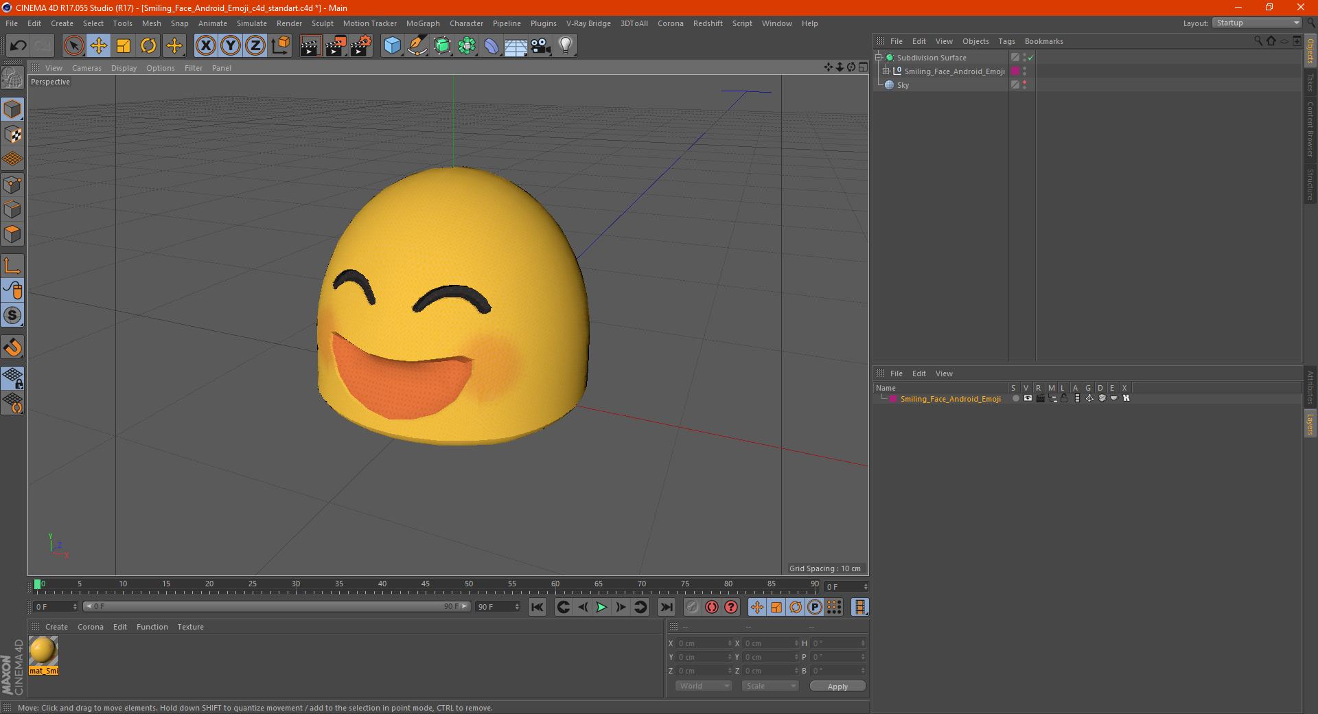 3D Smiling Face Android Emoji