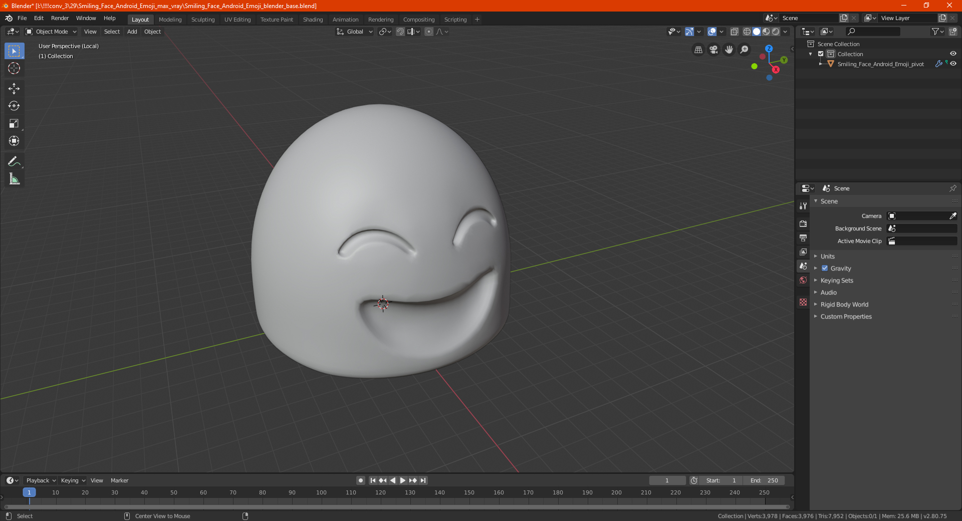 3D Smiling Face Android Emoji