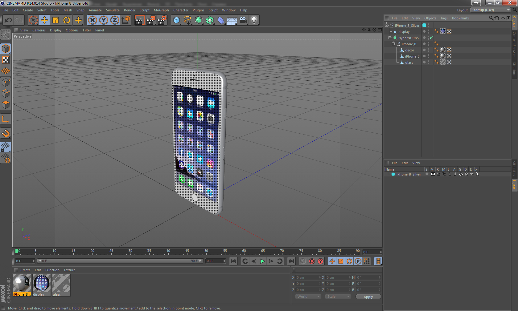 3D model iPhone 8 Silver